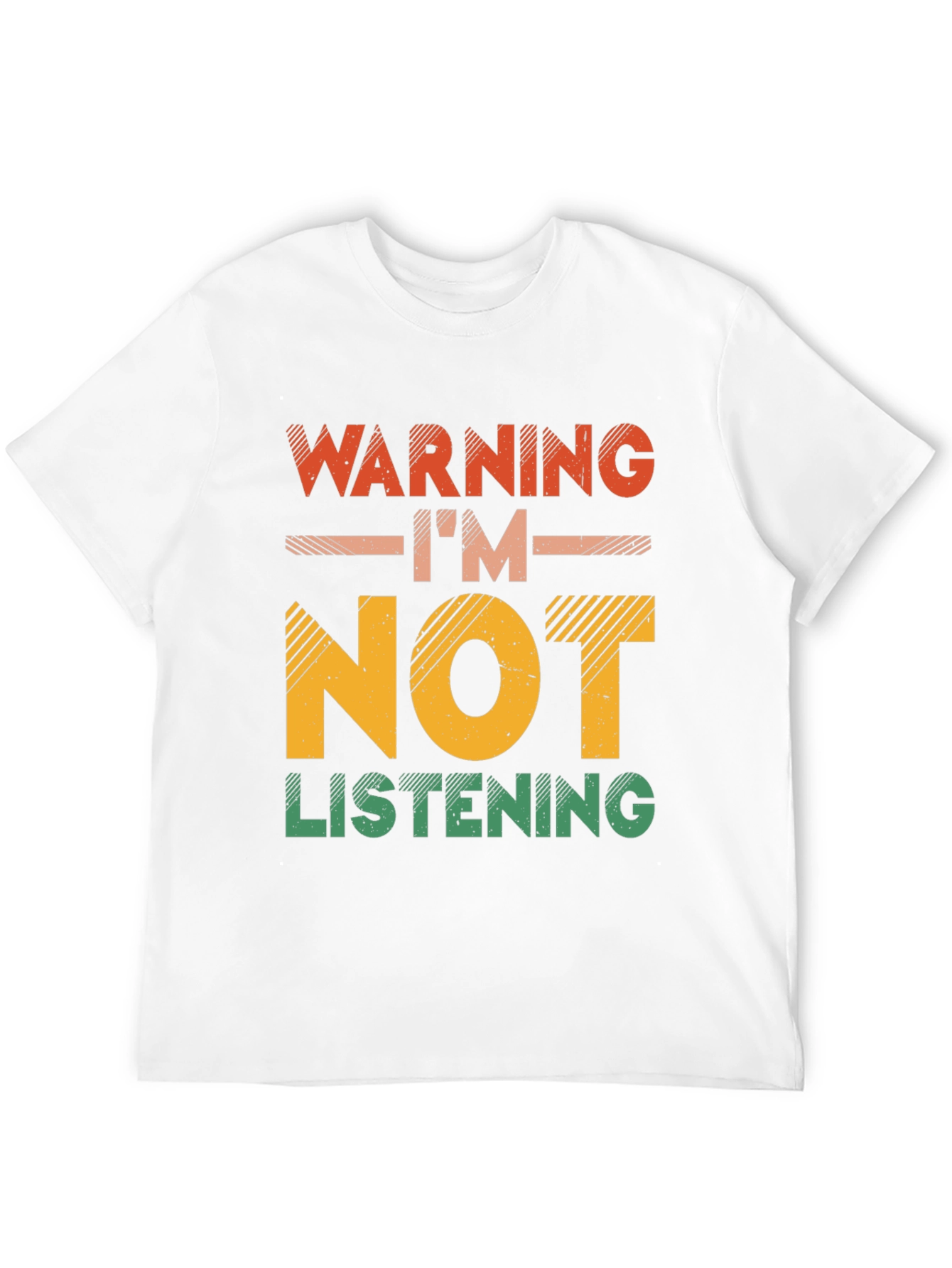 Black Warning I'm Not Listening T-Shirt view 12