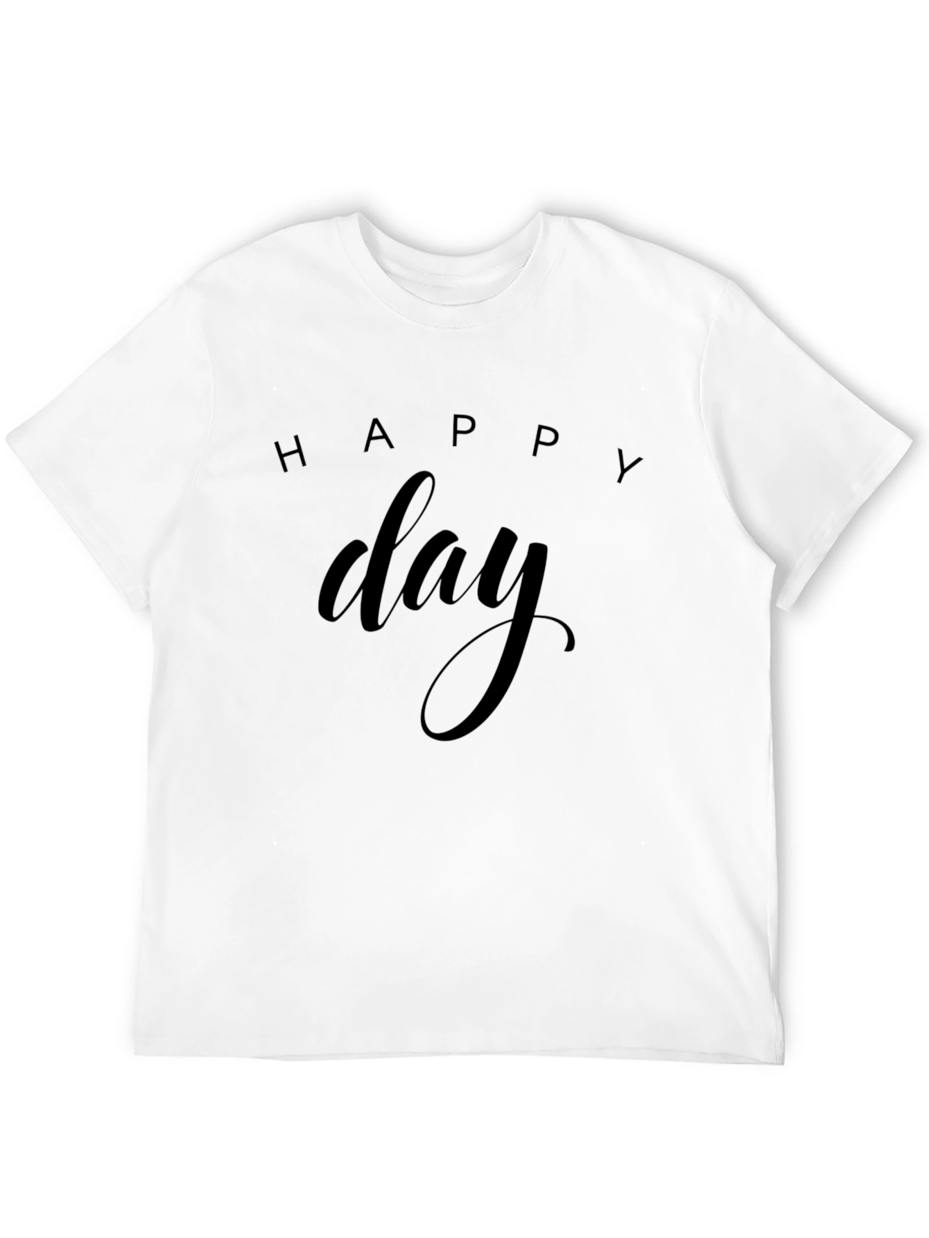Black Happy Day Graphic Tee - Black Casual T-Shirt view 12