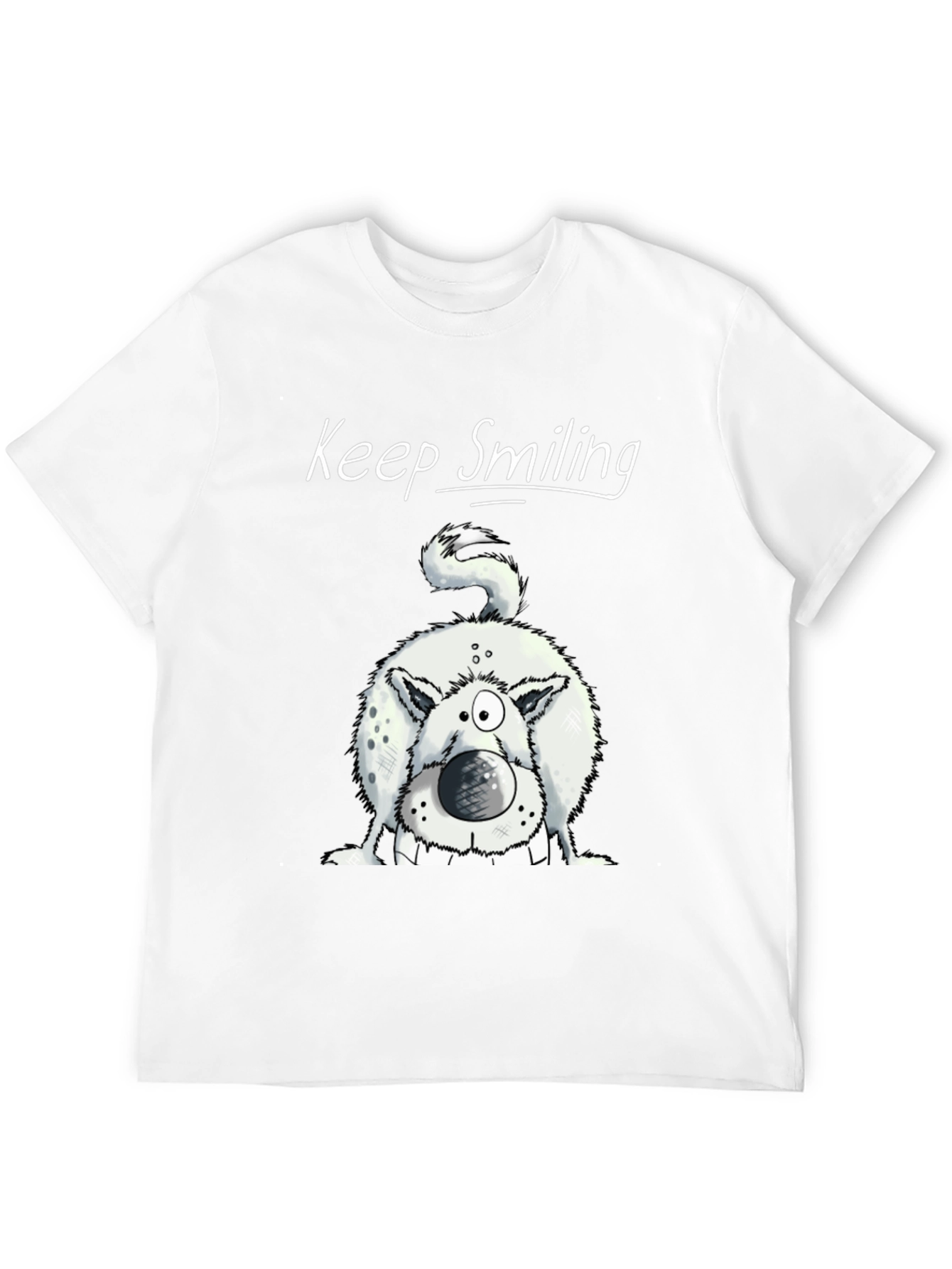 Black Keep Smiling Dog Graphic Tee - Black Cotton Shirt view 12