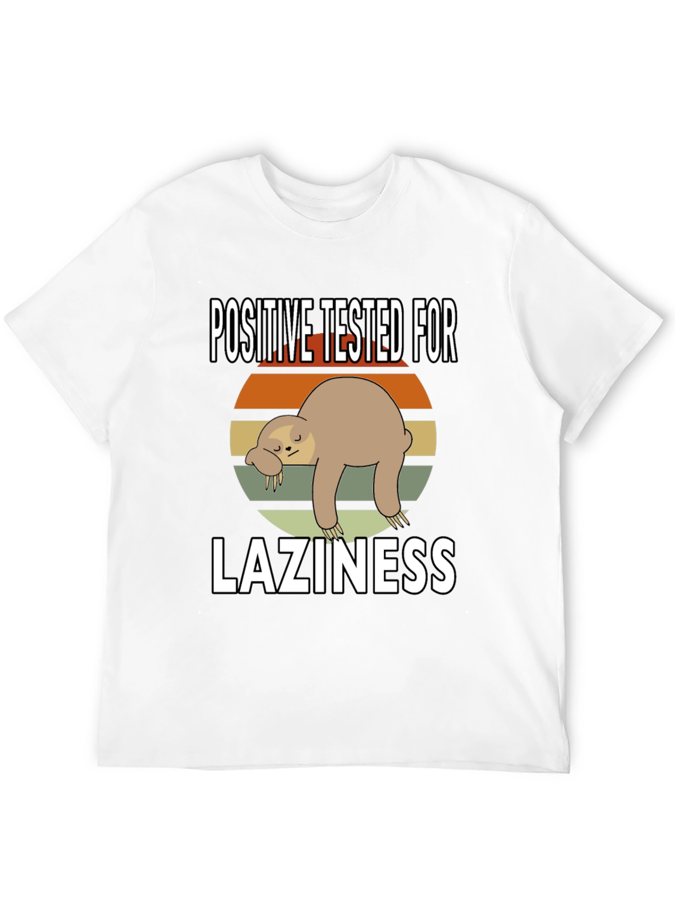 Black Positive Tested for Laziness Sloth Graphic Tee view 12