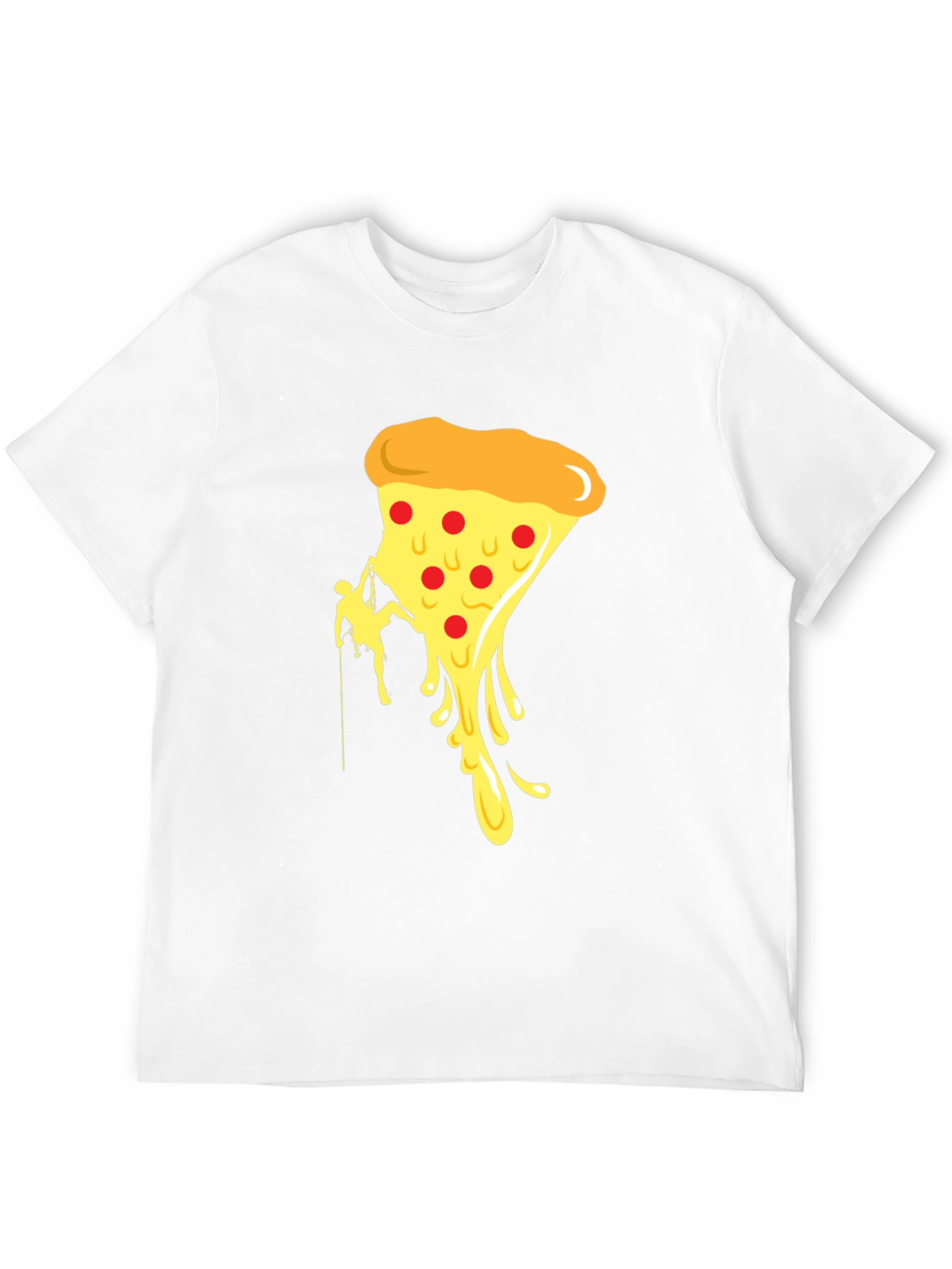 Black Climbing Pizza T-Shirt - Funny Graphic Tee view 12