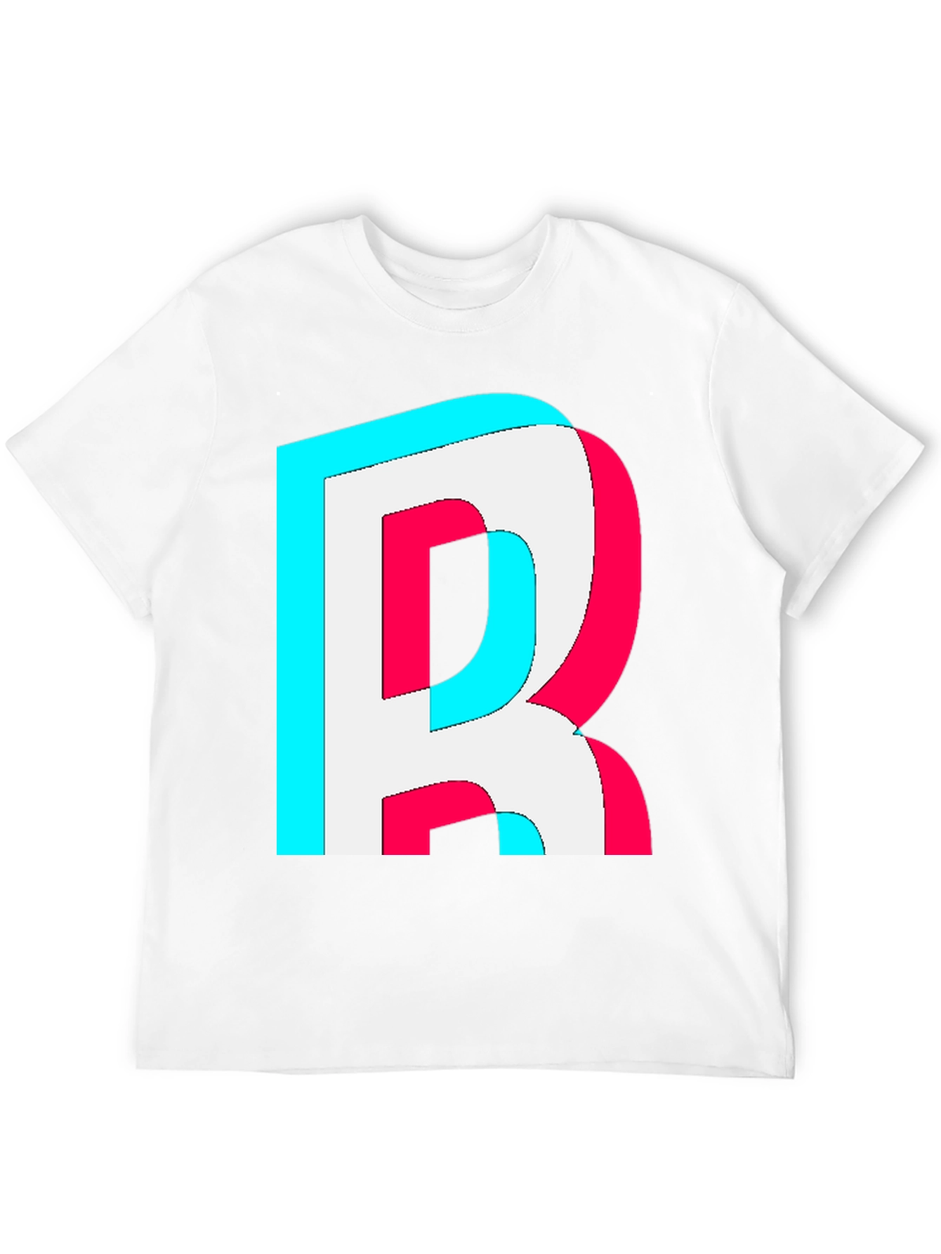 Black Letter "R" Graphic Tee - Trendy 3D Effect view 12