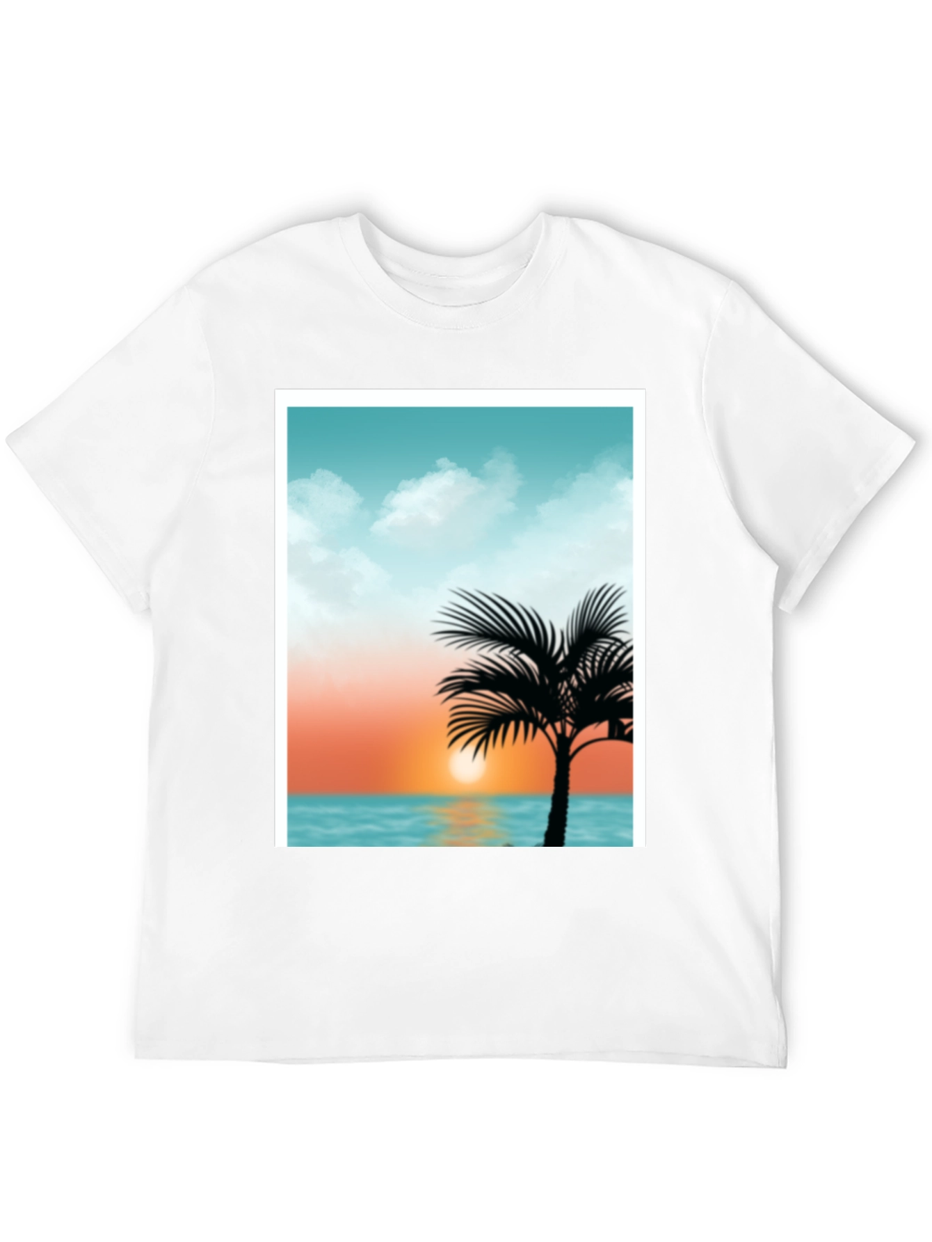 Black Sunset Palm Tee - Tropical Graphic T-Shirt view 12
