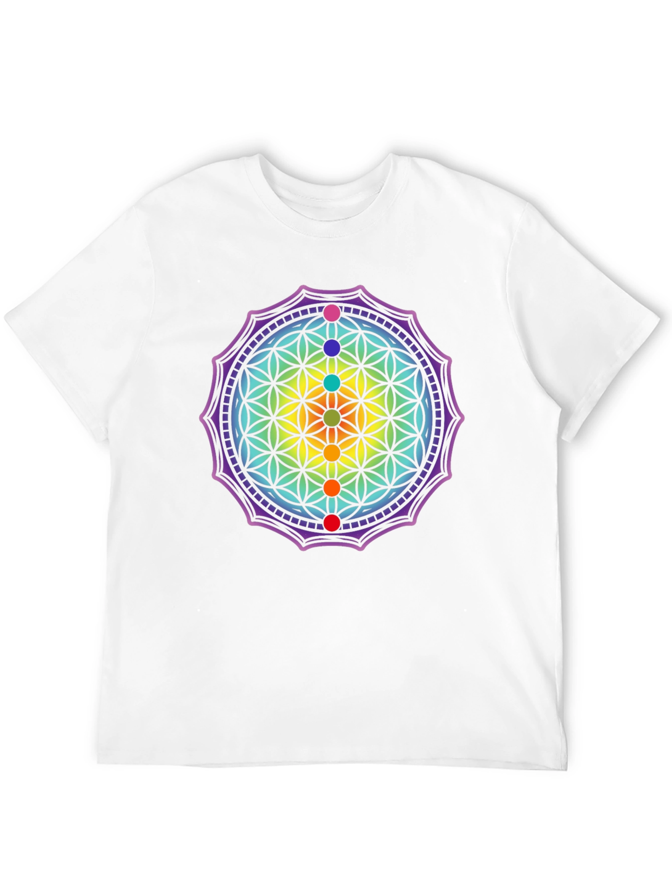 Black Chakra Flower of Life Graphic Tee view 12