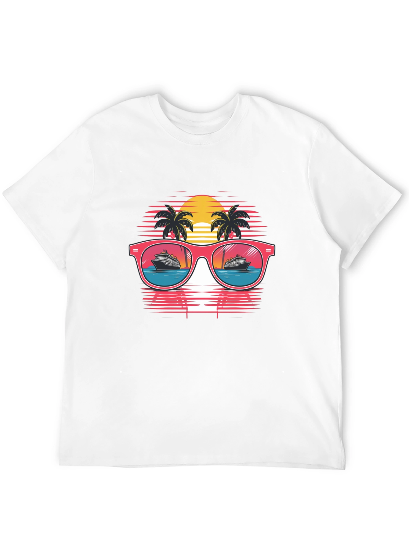 Black Retro Cruise Sunglasses Graphic Tee view 12