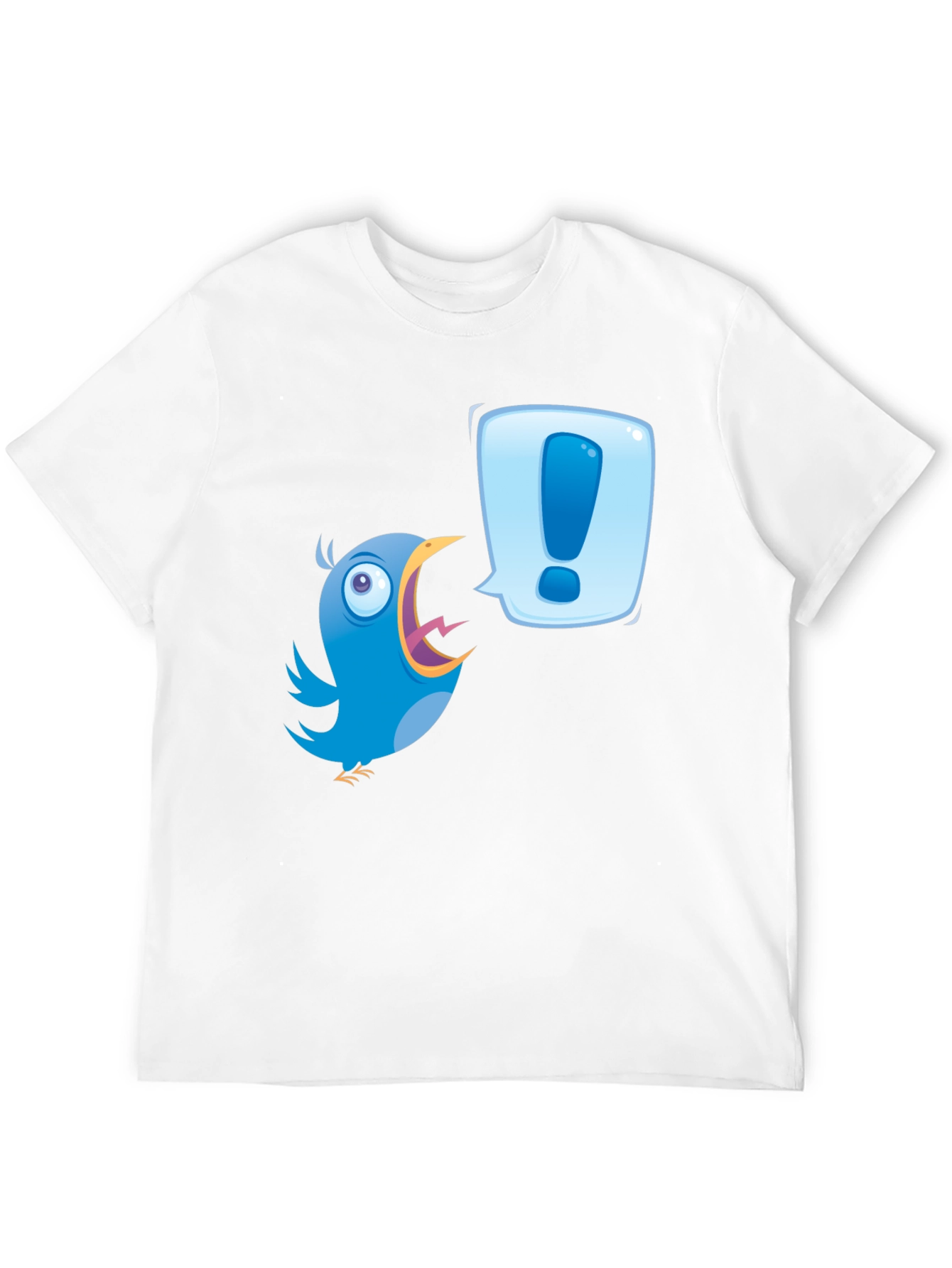 Black Cartoon Bird Exclamation T-Shirt view 12