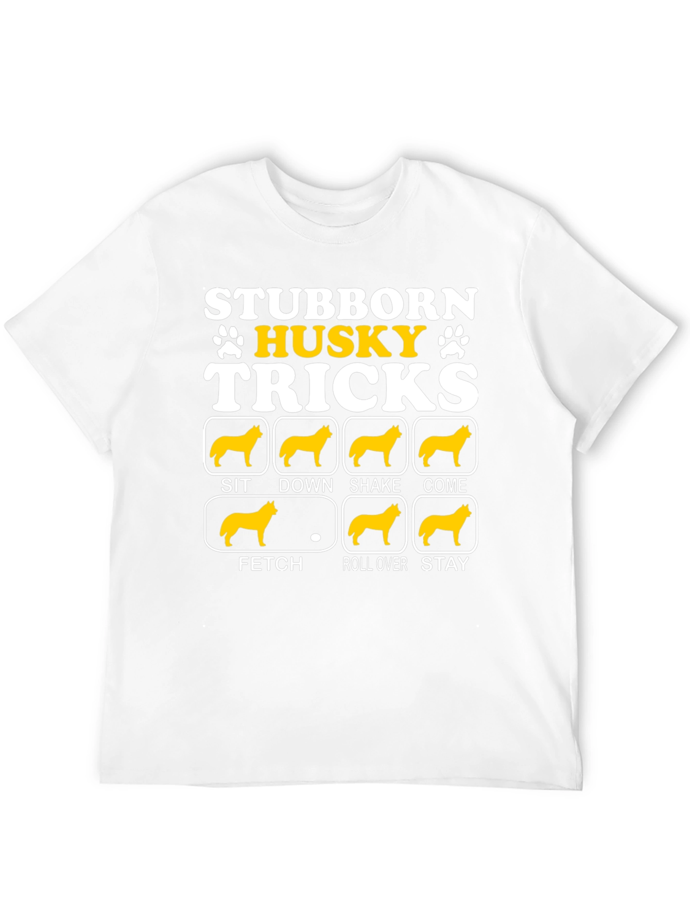 Black Stubborn Husky Tricks Graphic T-Shirt view 12