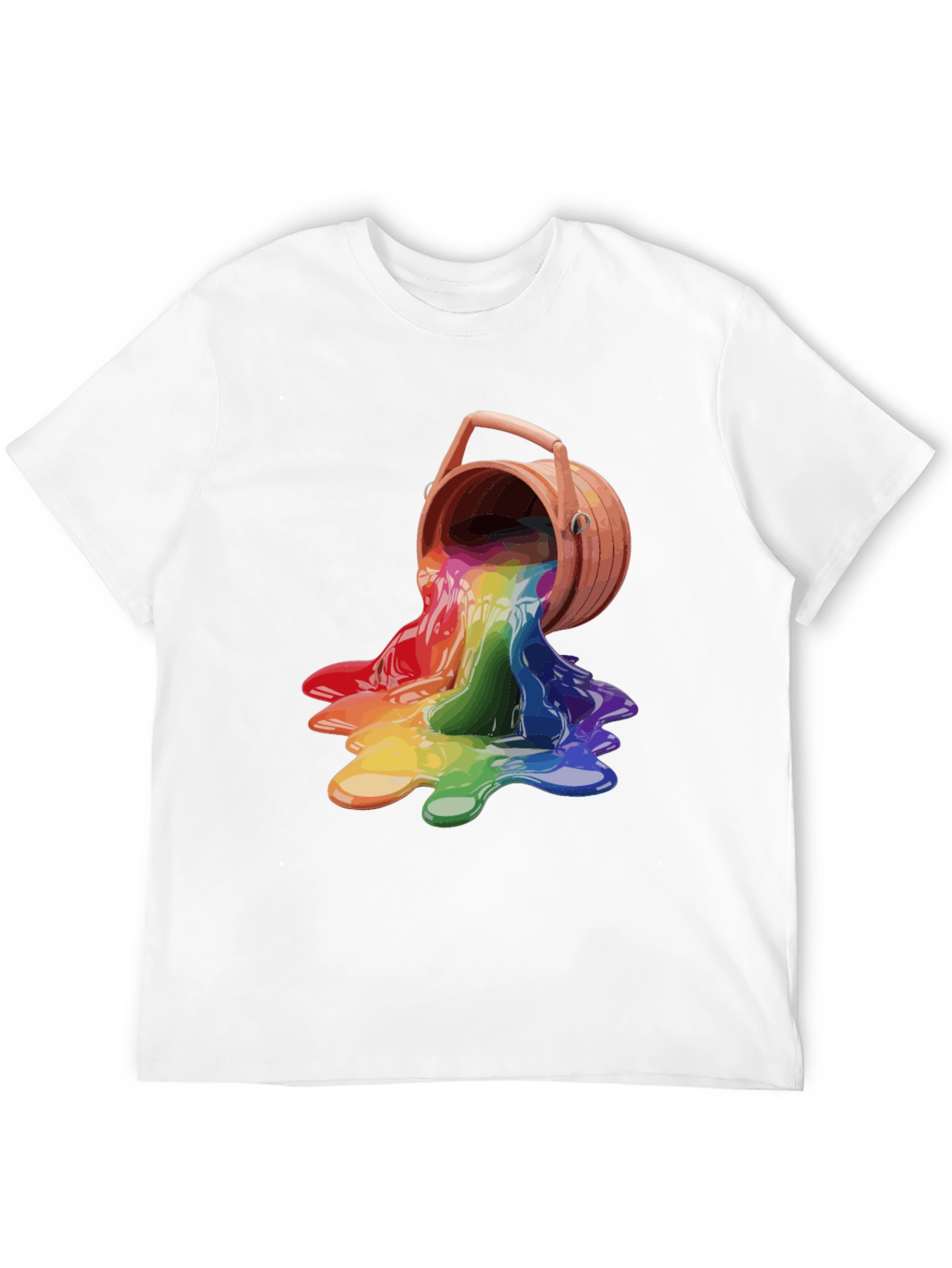 Black Rainbow Paint Bucket Graphic Tee - Casual Cool view 12