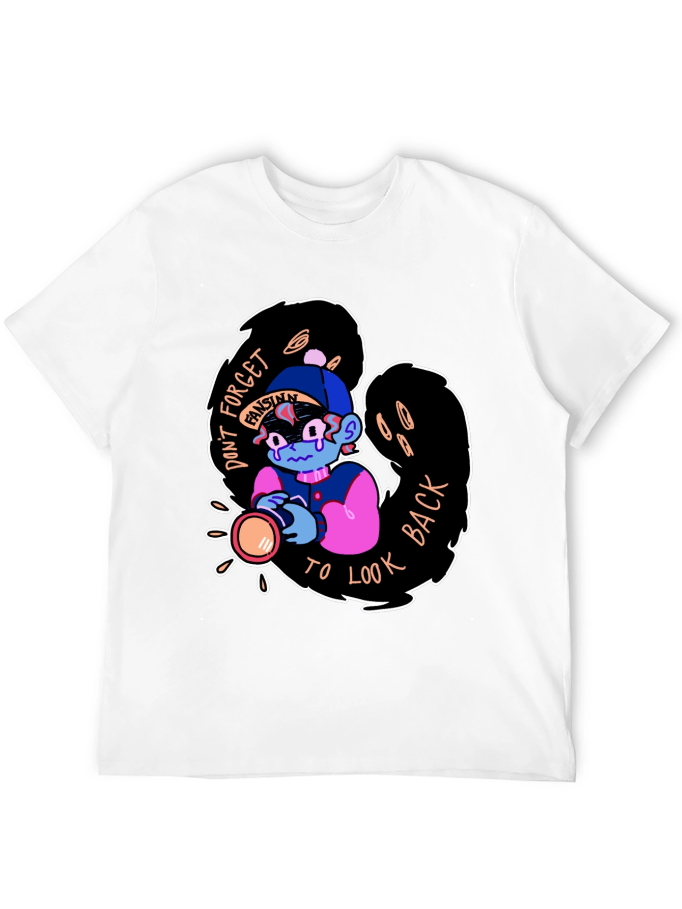 Black Don't Forget to Look Back Black Graphic Tee view 12