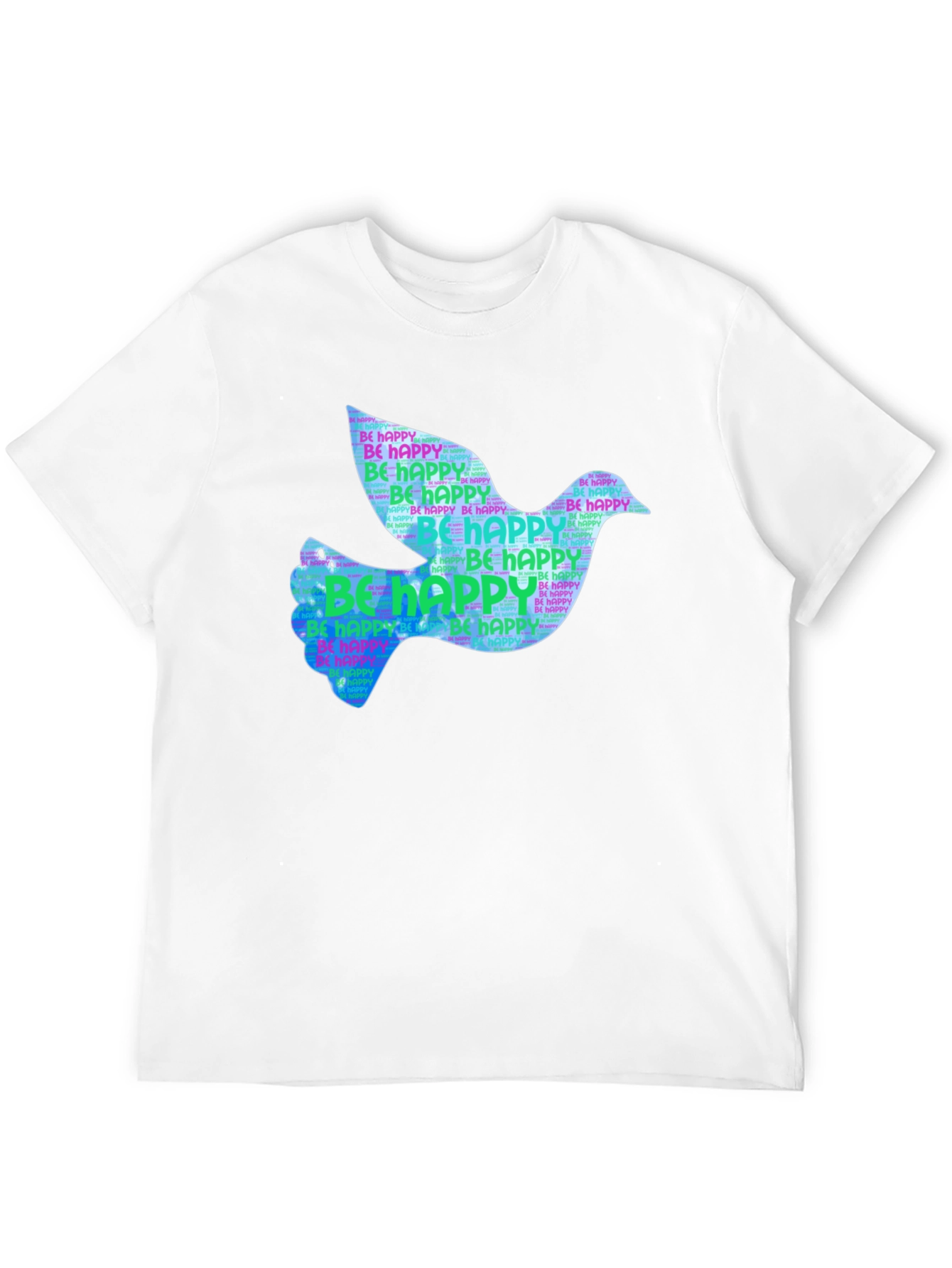 Black Peace Dove "Be Happy" Graphic Black T-Shirt view 12