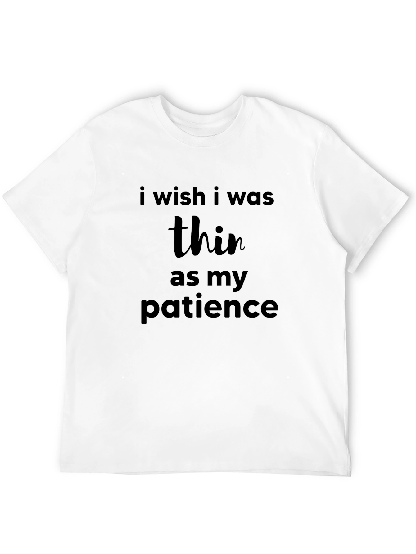 Black Funny 'Thin as My Patience' Graphic Tee view 12