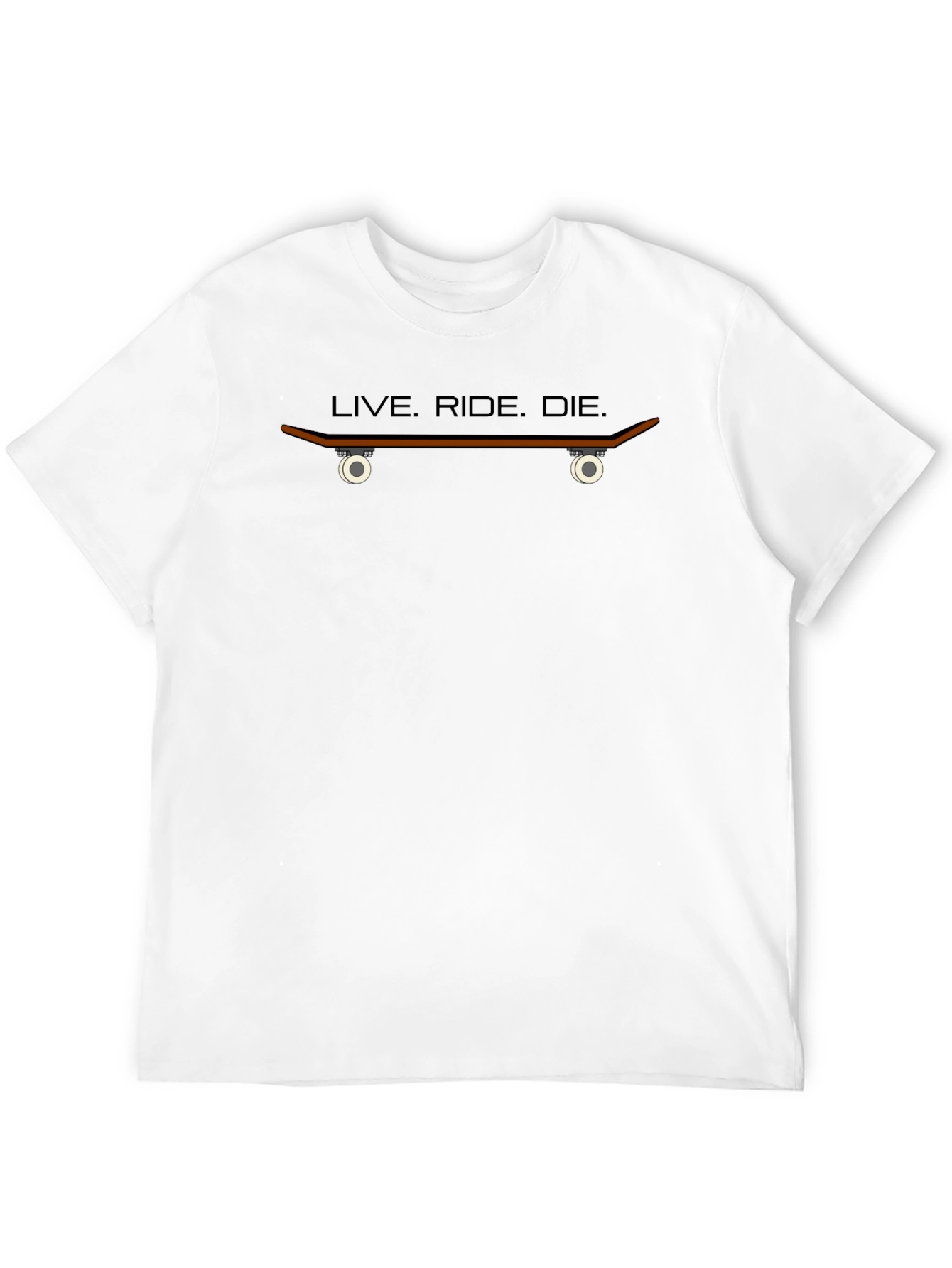 Black Live, Ride, Die Skateboard T-Shirt - Black Crew Neck Tee view 12