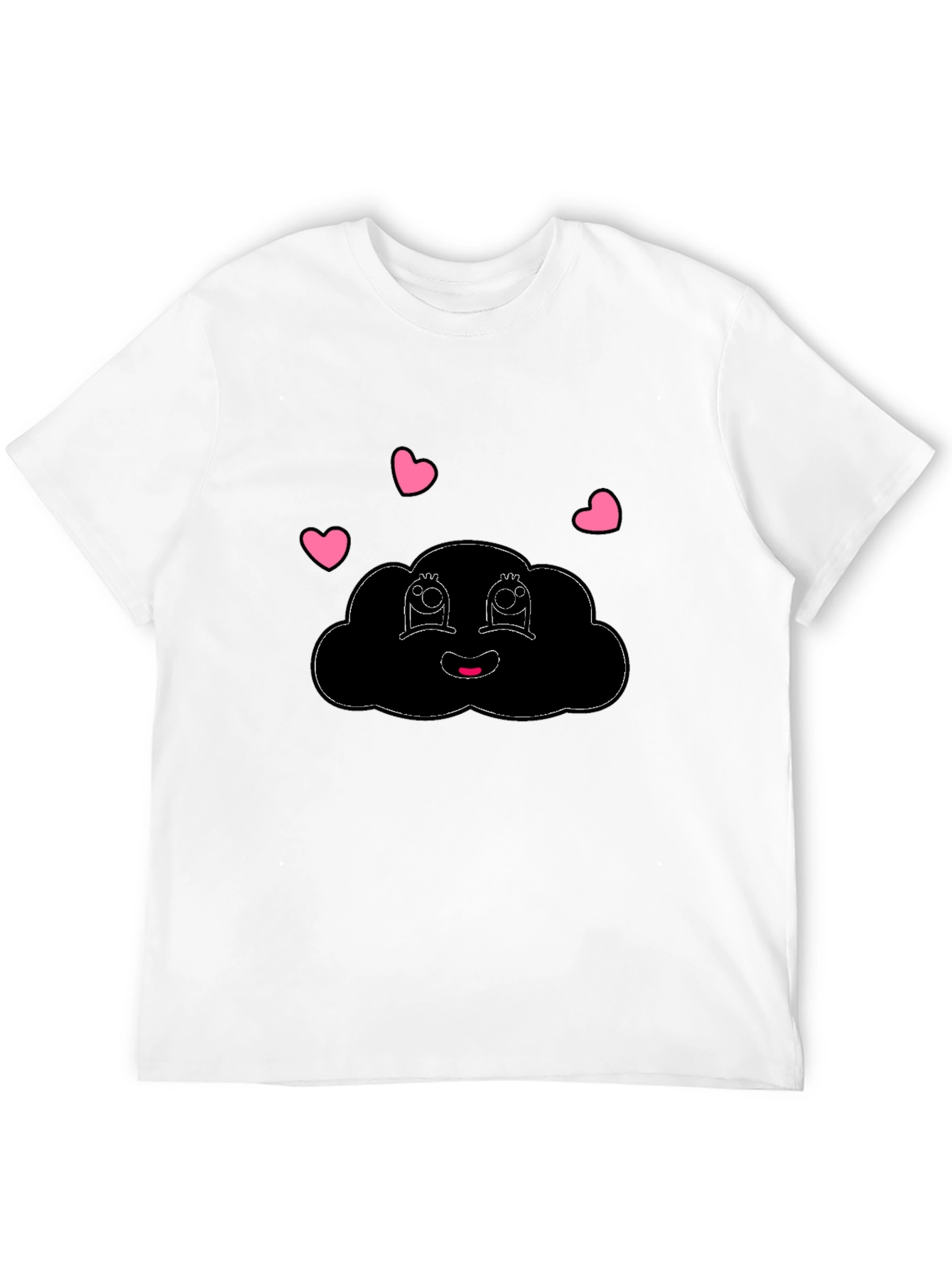 Black Cute Cloud Graphic Black T-Shirt view 12