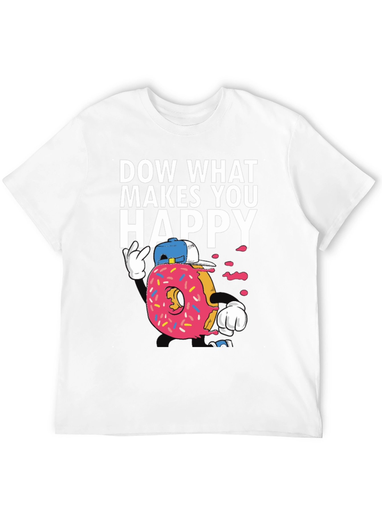 Black Funny Donut Graphic T-Shirt - Do What Makes You Happy view 12