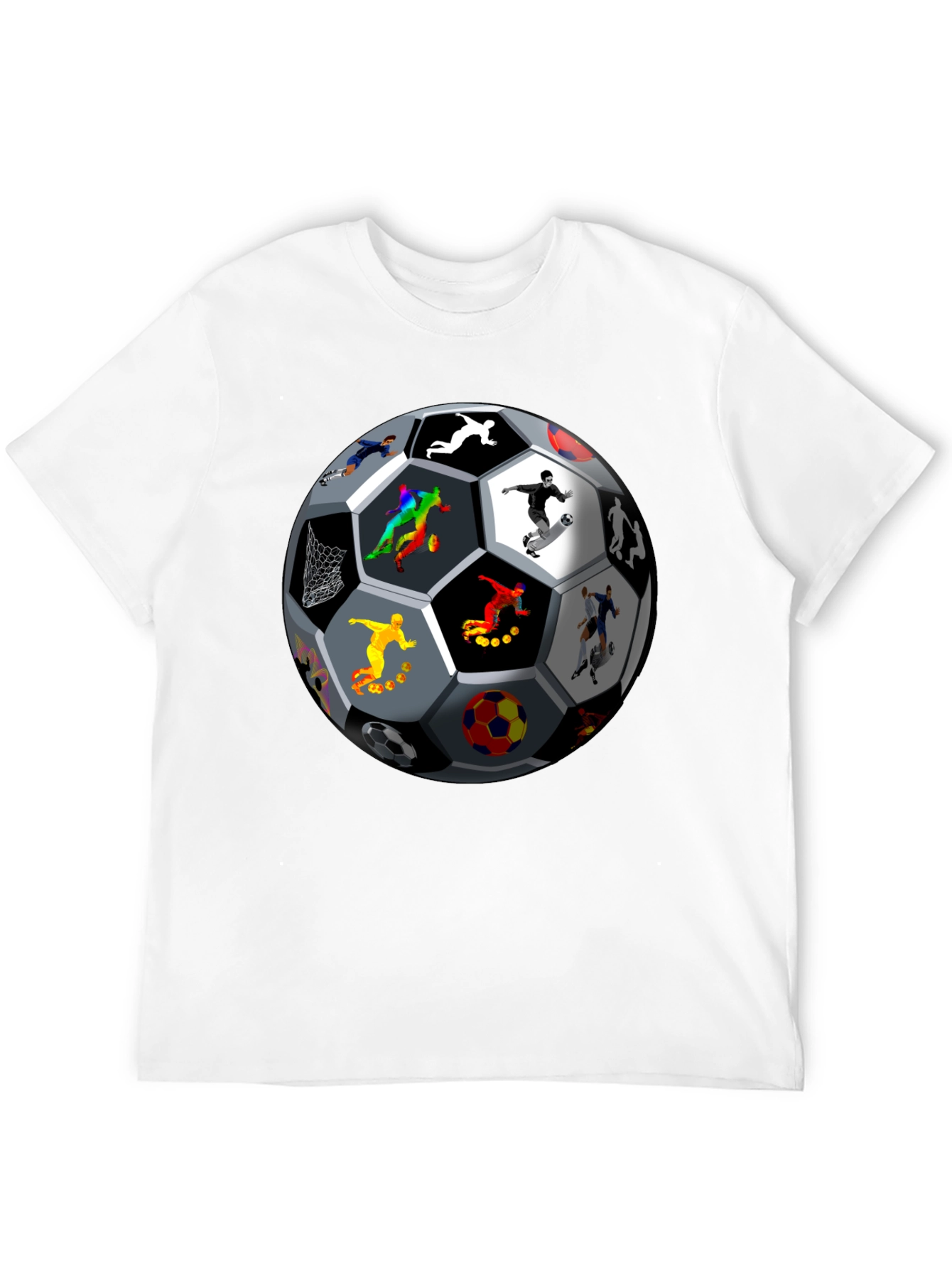 Black Soccer Ball Players Graphic T-Shirt view 12