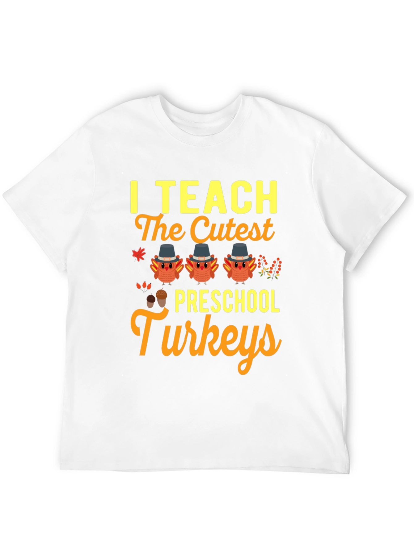 Black Cute Preschool Turkey Teacher T-Shirt view 12