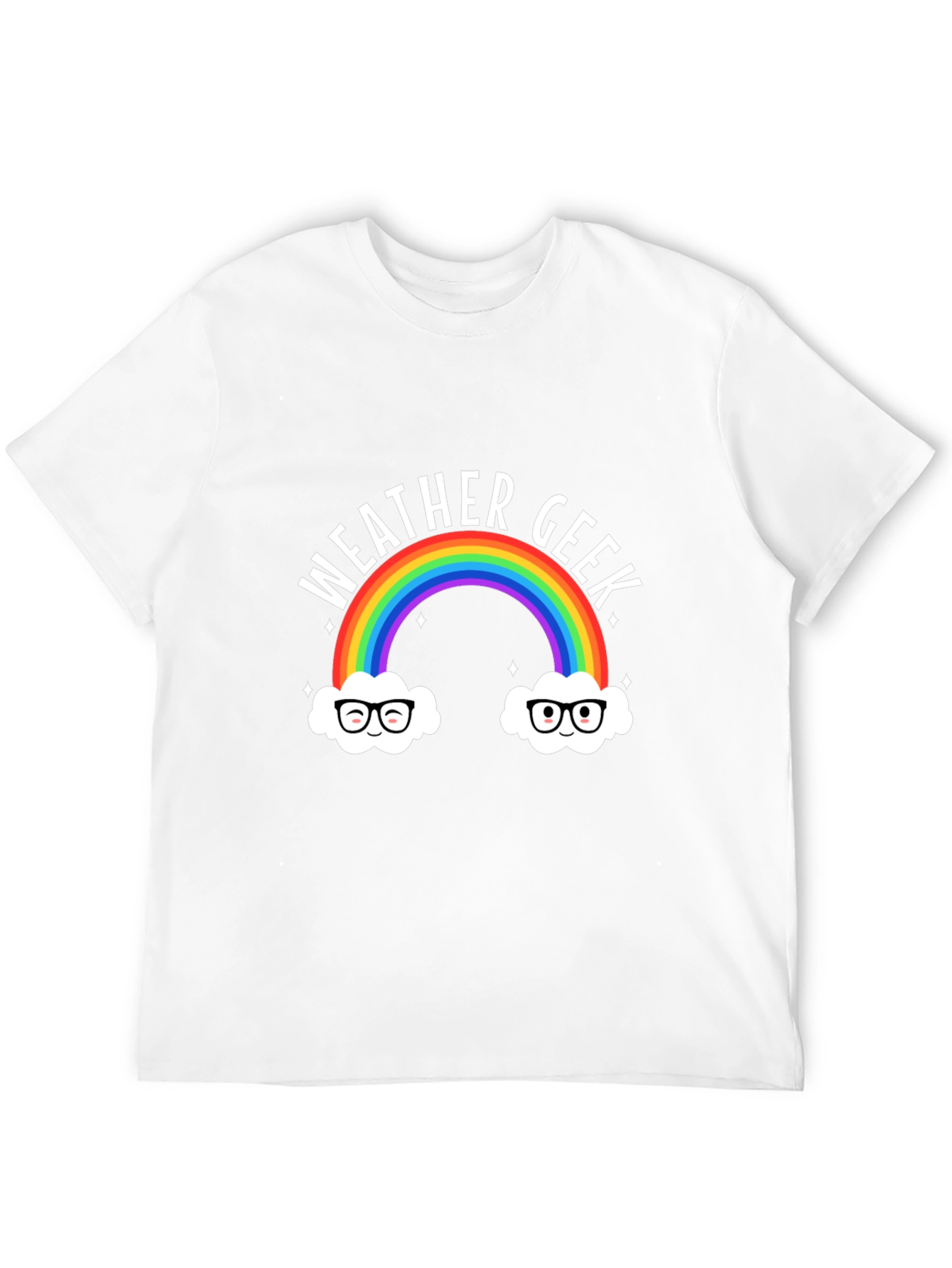 Black Weather Geek Rainbow T-Shirt - Funny Graphic Tee view 12