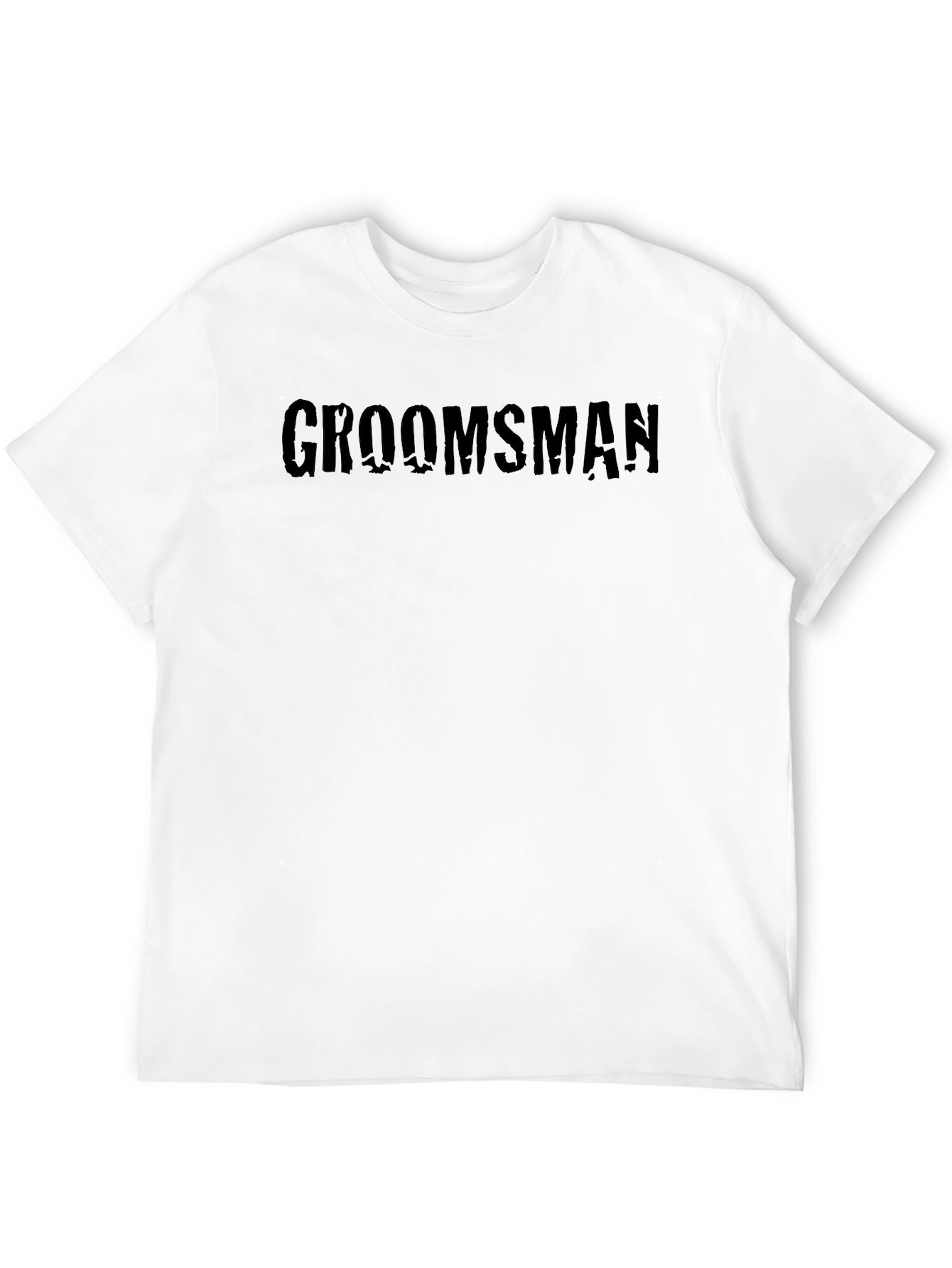 Black Groomsman Crew Neck Graphic Tee - Black view 12
