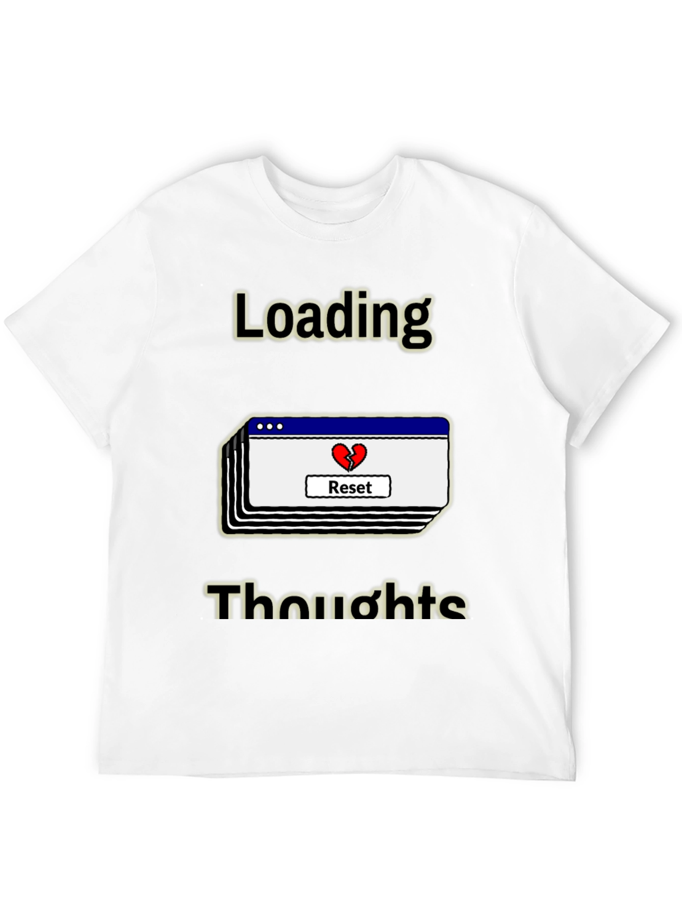 Black Loading Thoughts Graphic Tee - Reset Your Mind view 12