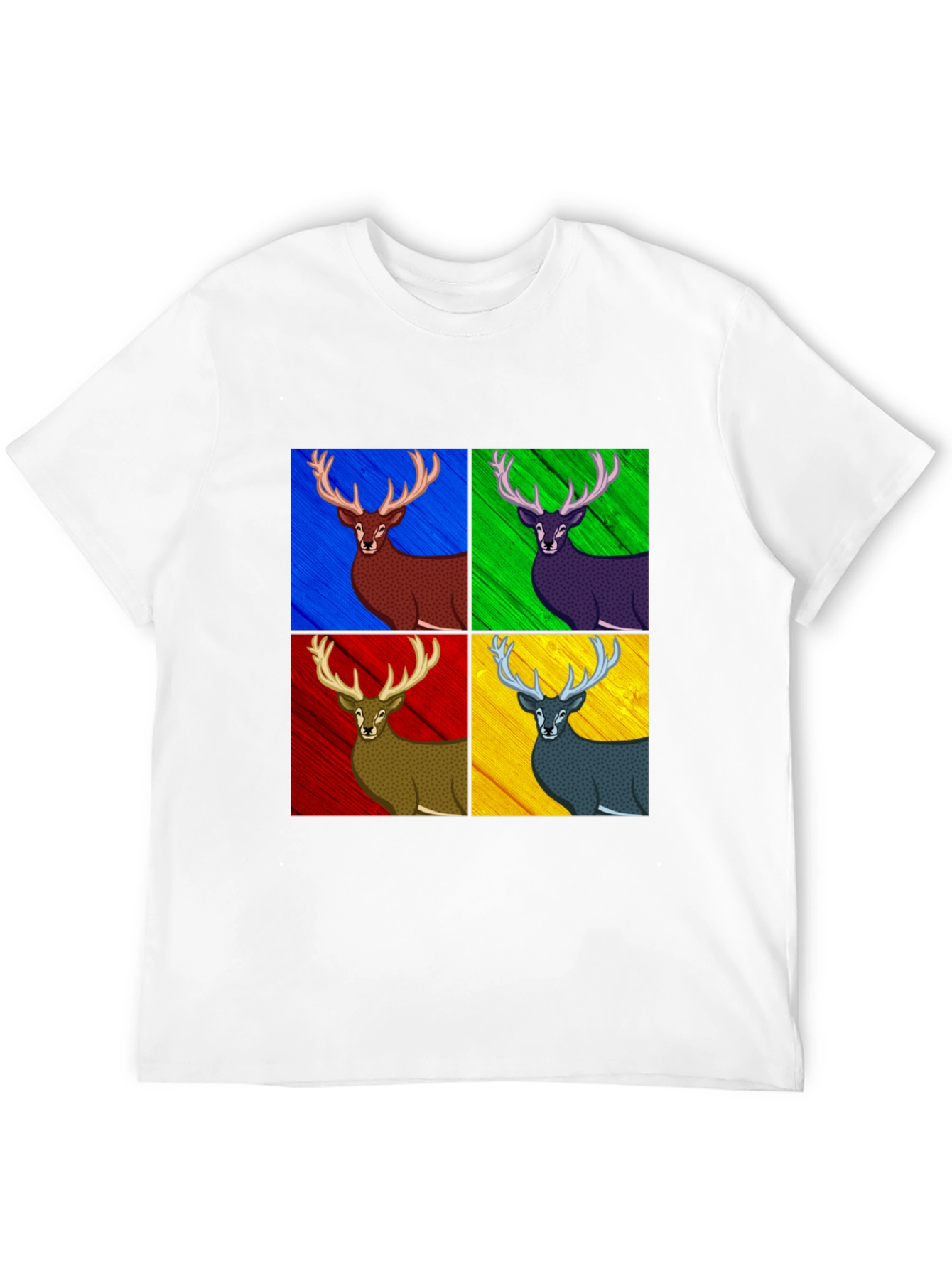 Black Pop Art Deer Graphic Tee - Black Cotton Blend view 12