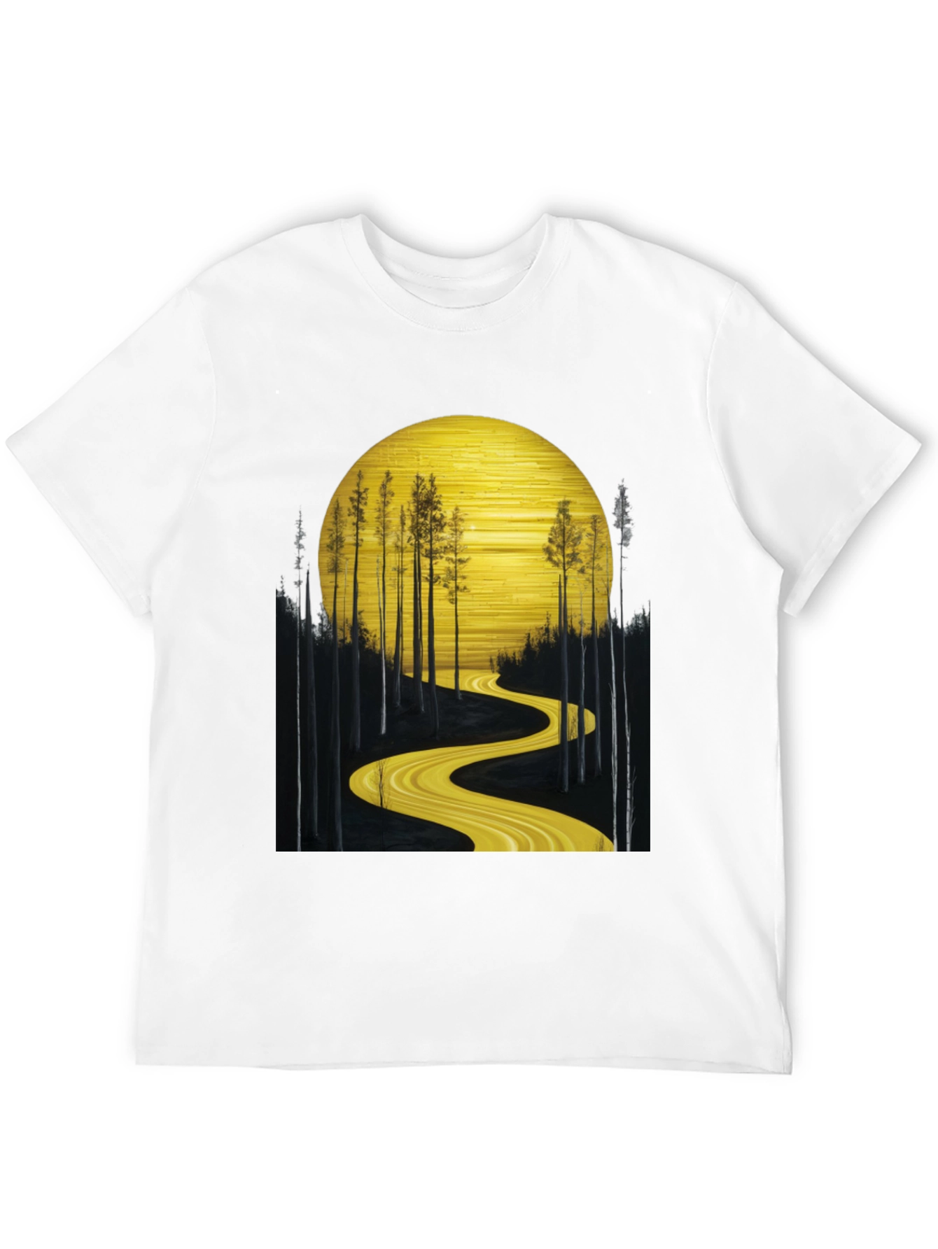 Black Golden Road Forest Graphic Tee view 12