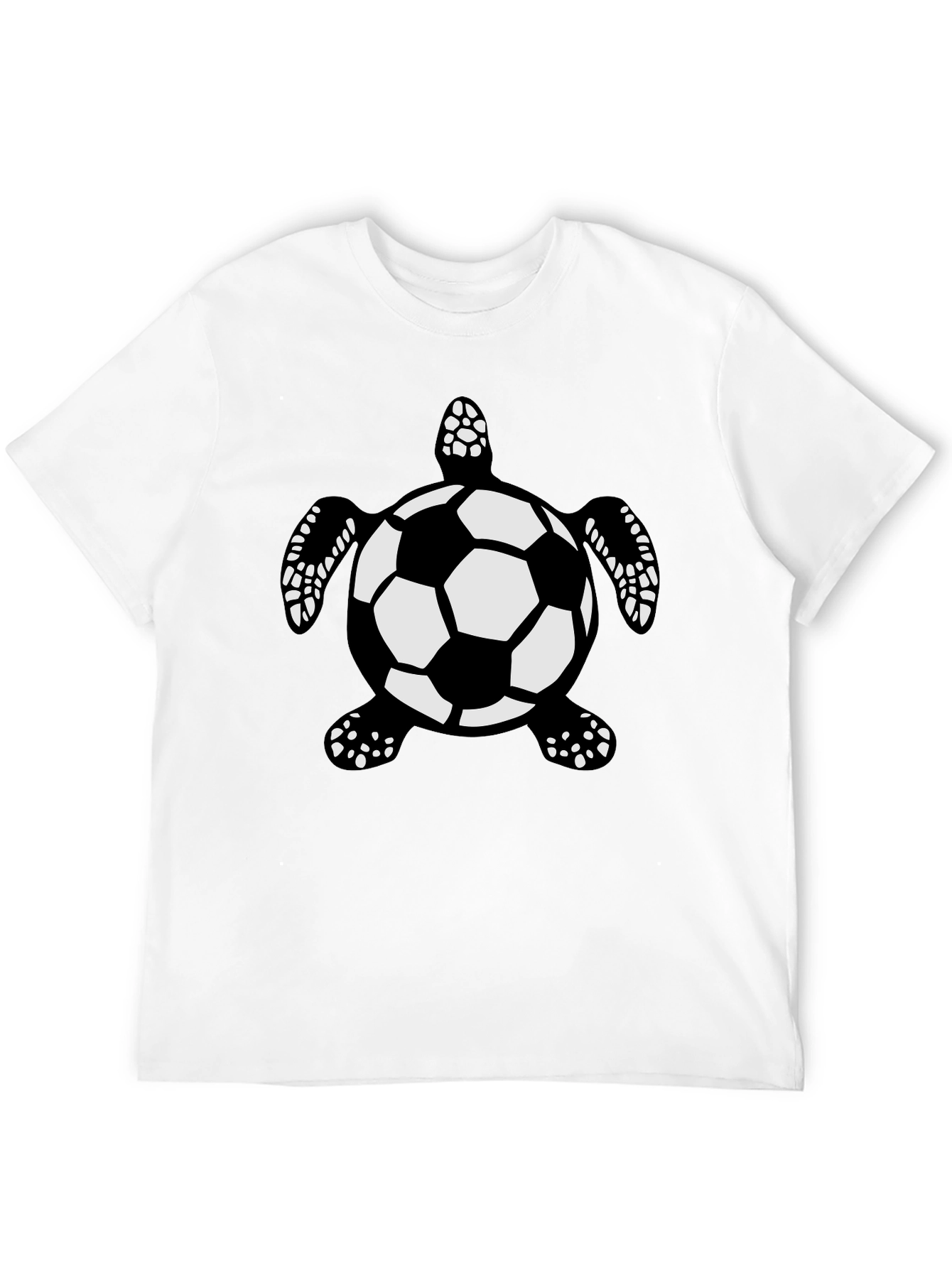 Black Soccer Ball Turtle Black T-Shirt view 12