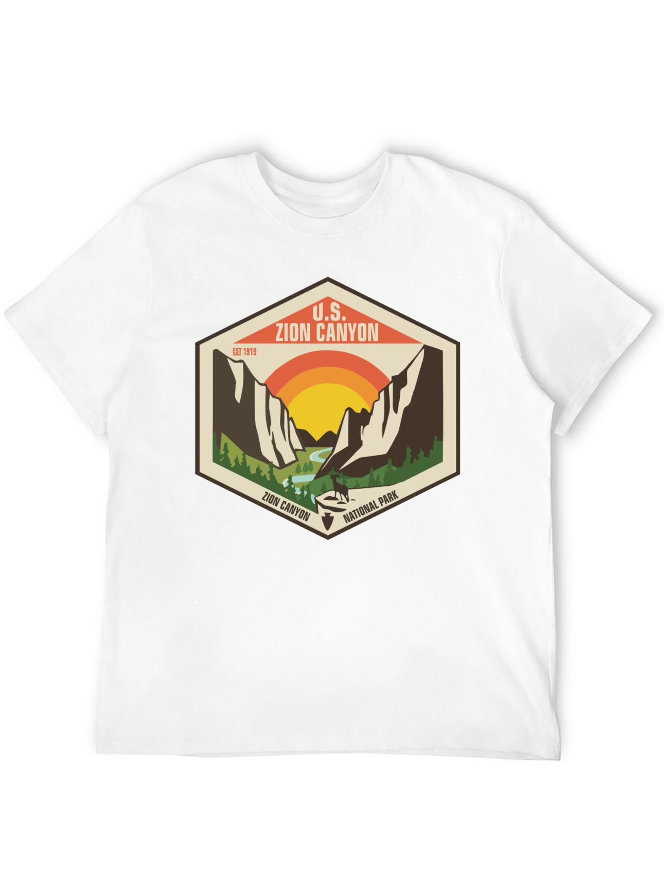 Black Zion Canyon National Park Graphic Tee view 12