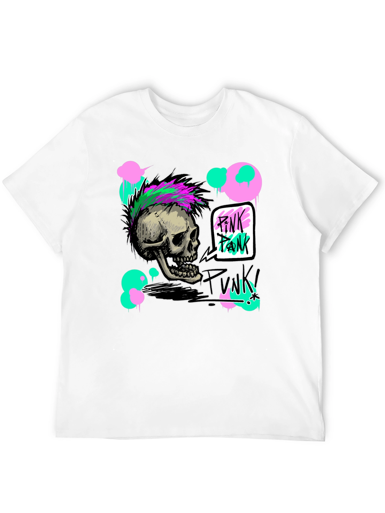 Black Skull Punk Graphic Tee - Edgy Fashion view 12