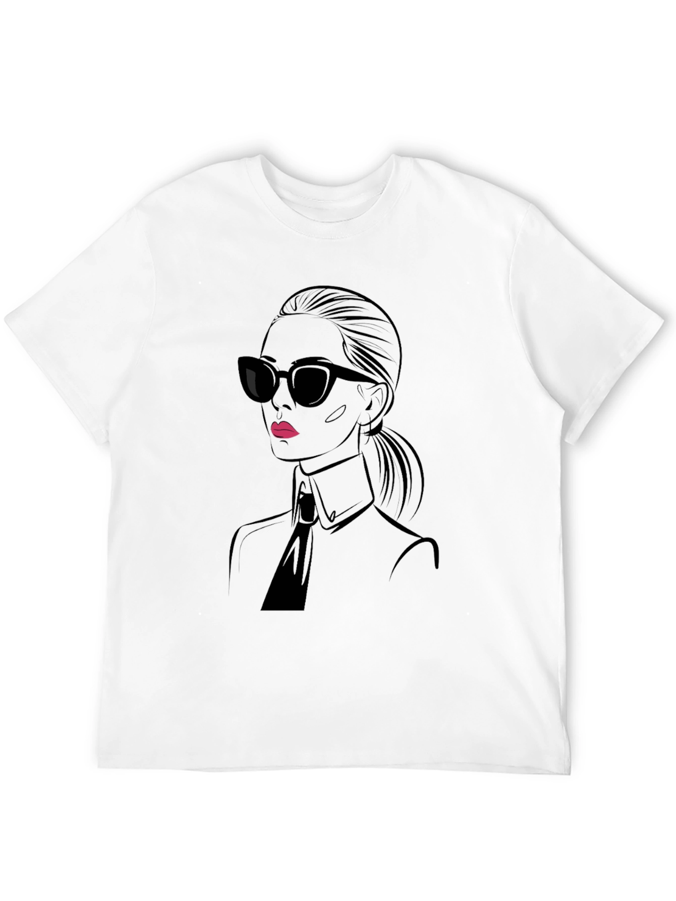 Black Stylish Black T-Shirt - Chic Woman Graphic Tee view 12