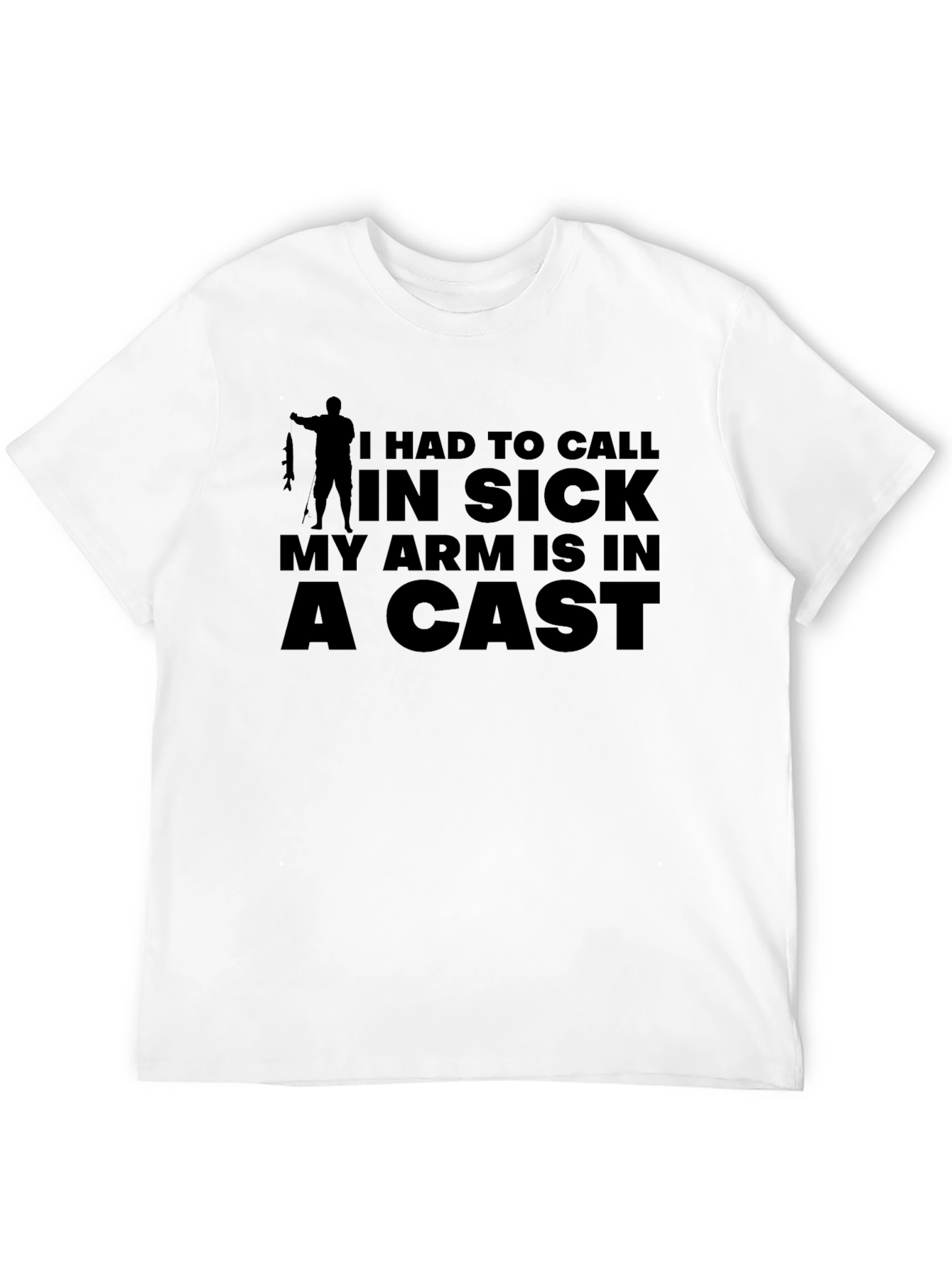 Black Funny Fishing T-Shirt - I Had To Call In Sick view 12