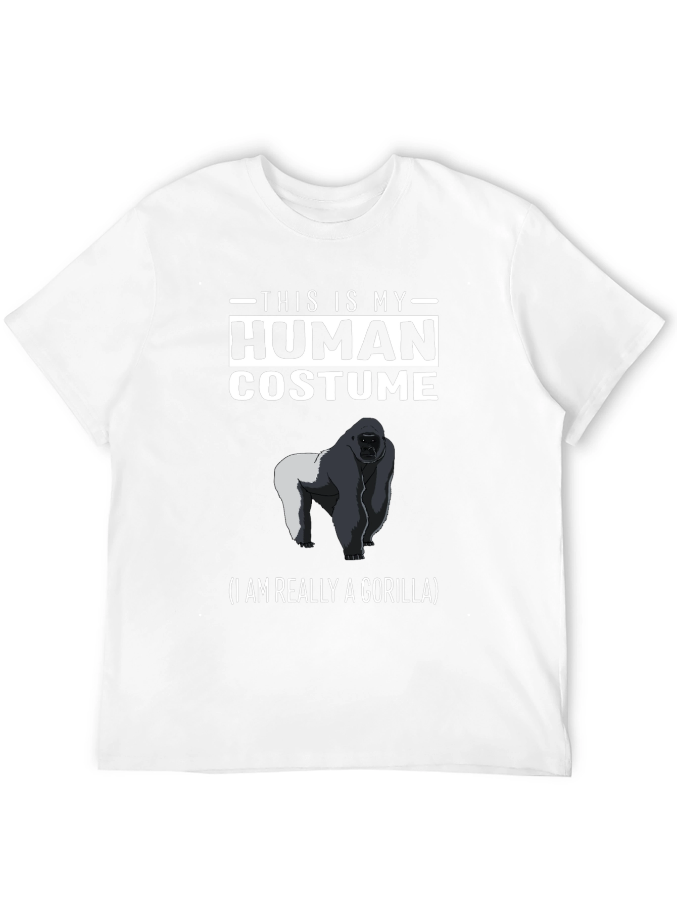 Black Human Costume Gorilla T-Shirt - Funny Animal Tee view 12