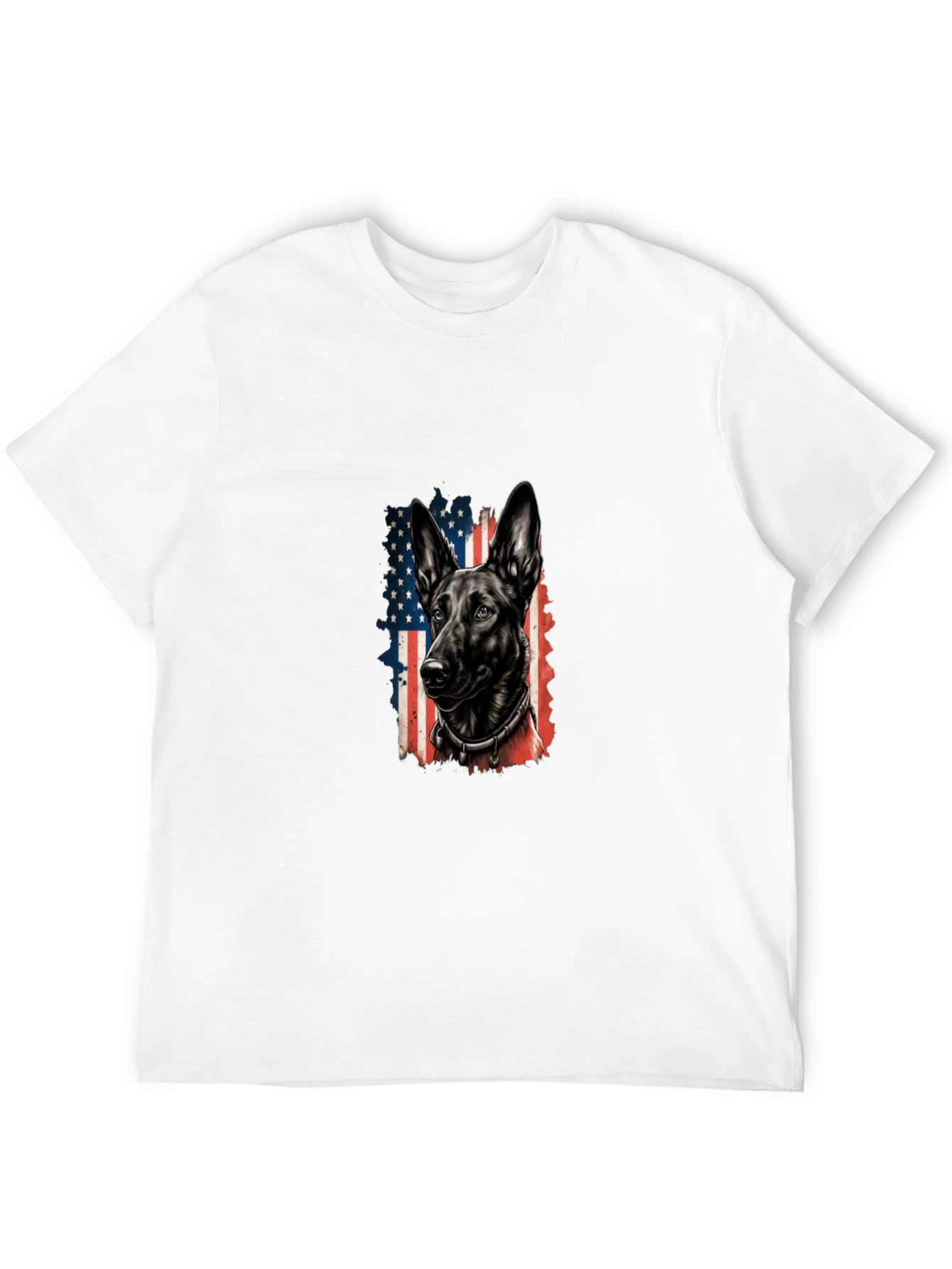 Black Patriotic Dog Graphic Tee - American Flag Dog Shirt view 12