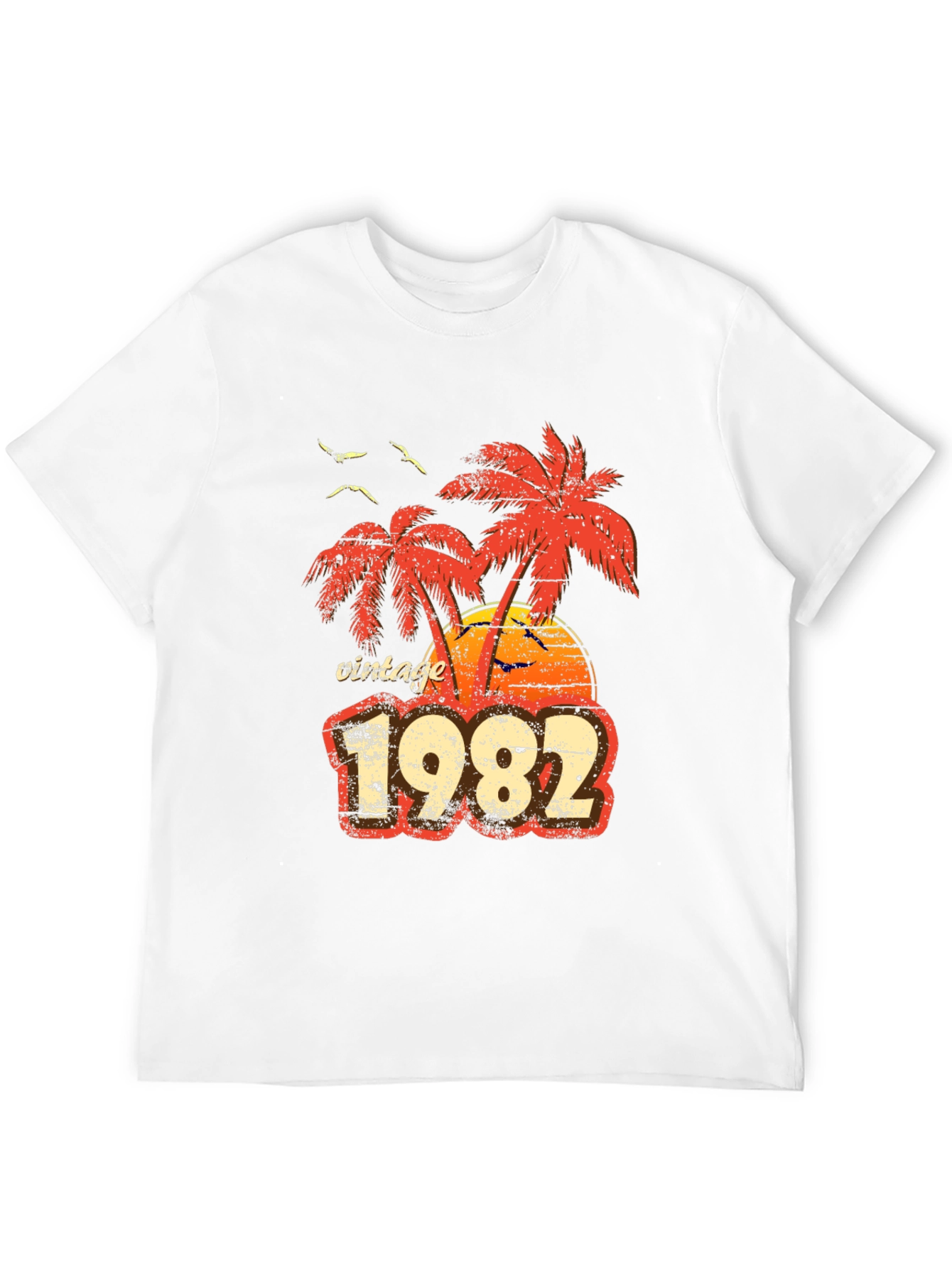 Black Vintage 1982 Palm Tree T-Shirt Retro Style view 12