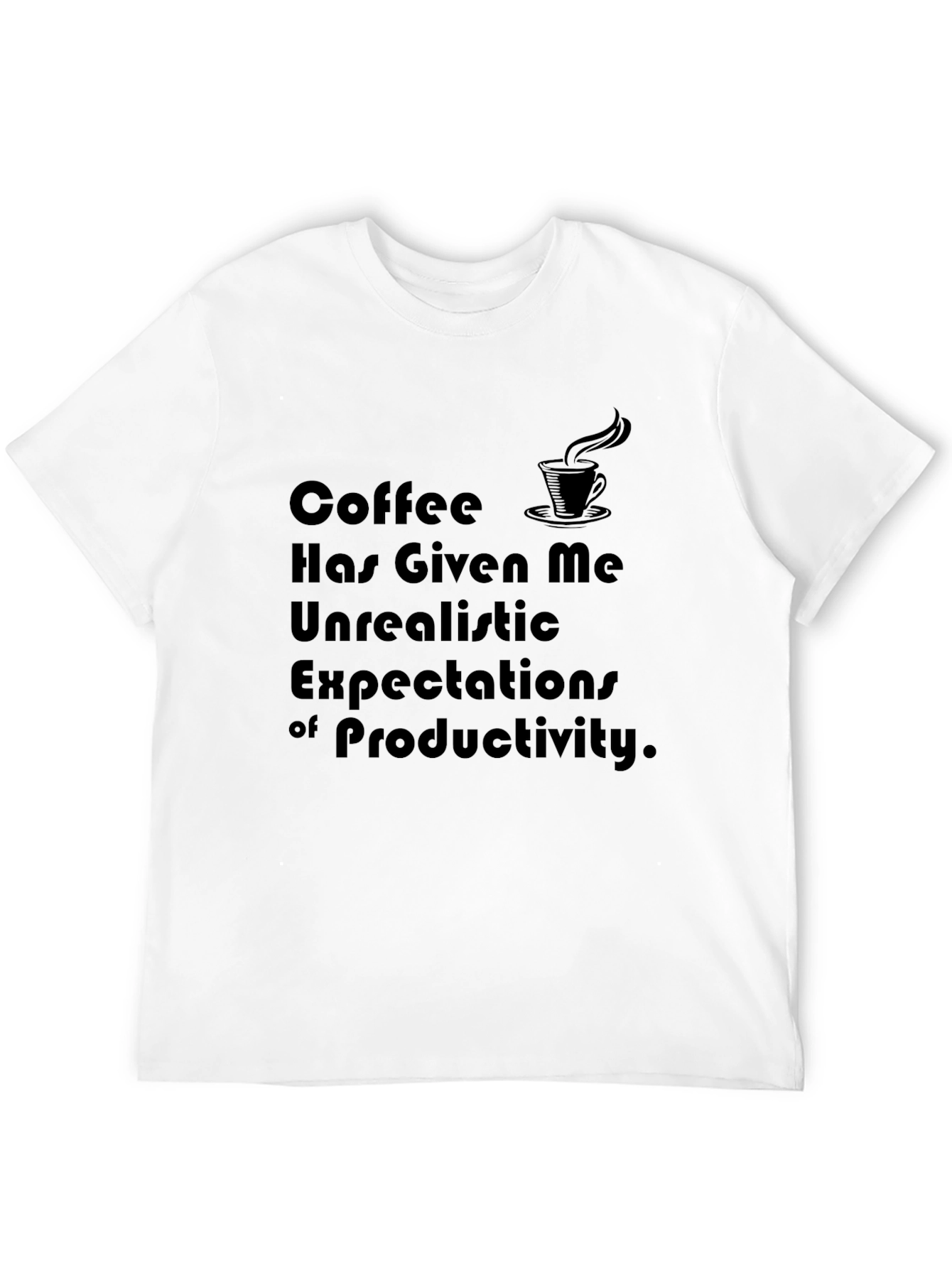Black Coffee Expectations T-Shirt - Funny Graphic Tee view 12