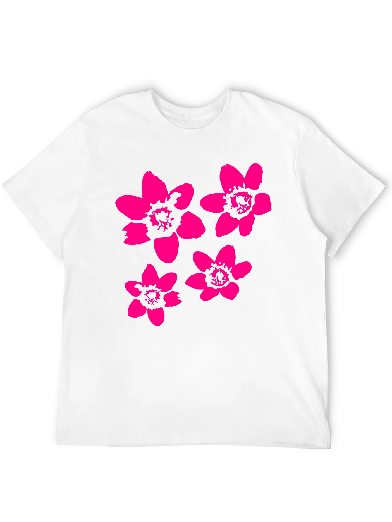 Black Black T-Shirt with Pink Flower Print view 12