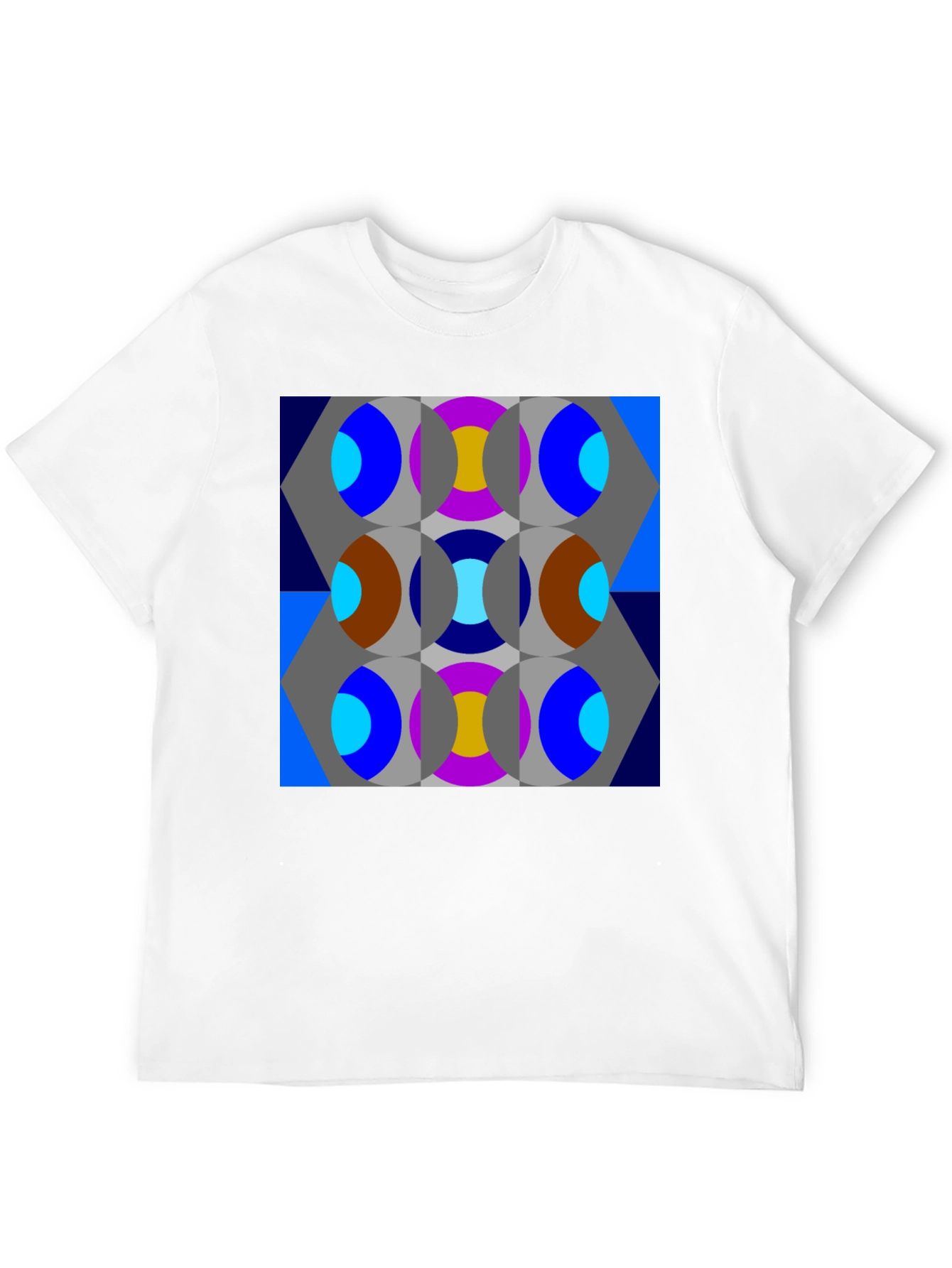Black Abstract Geometric Patterned T-Shirt view 12