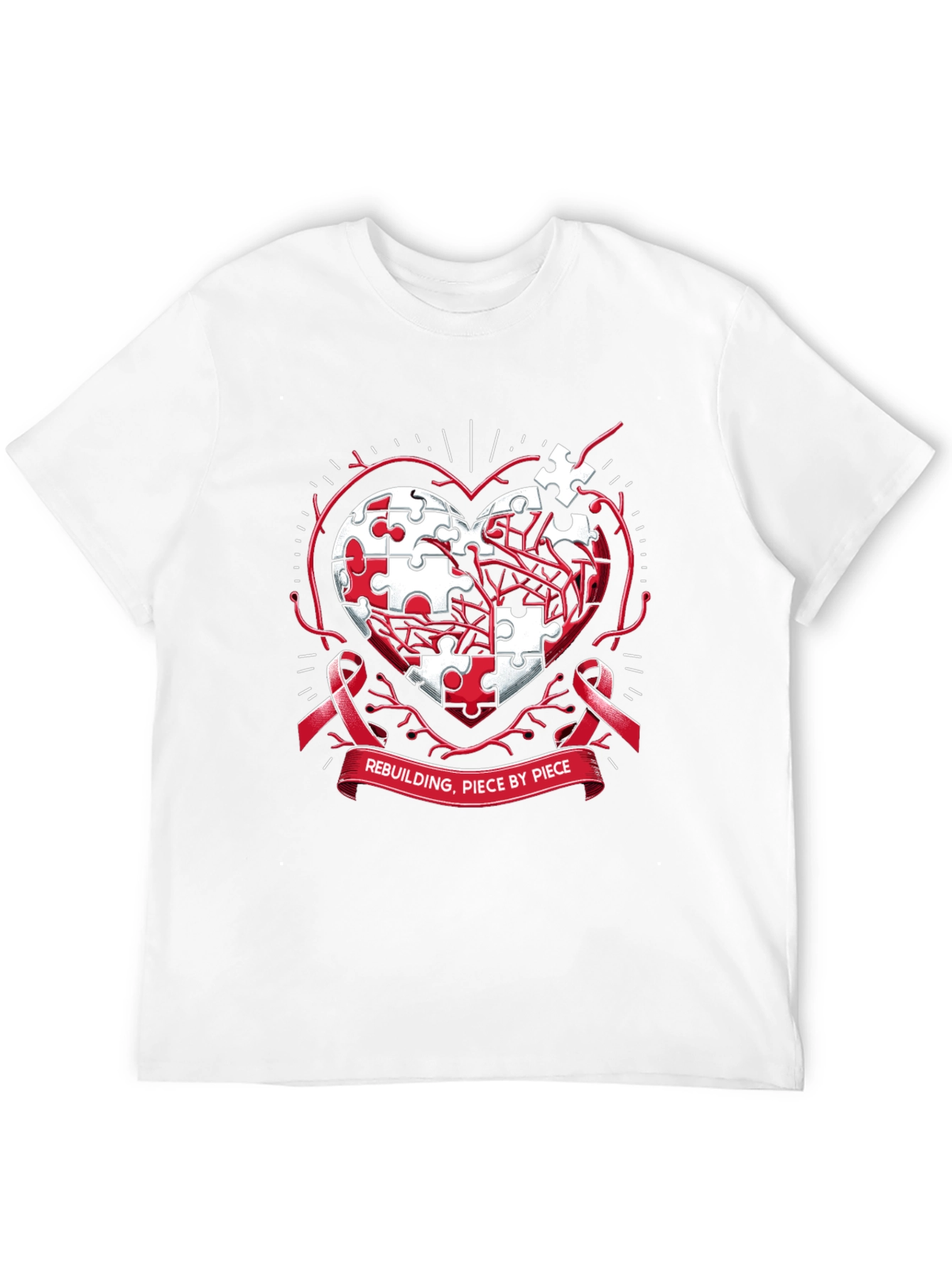 Black Rebuilding Piece by Piece T-Shirt view 12