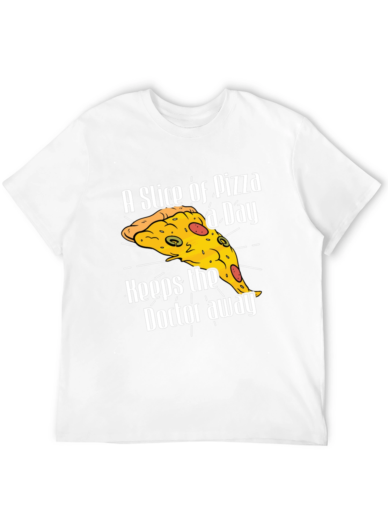 Black Pizza a Day Funny T-Shirt view 12