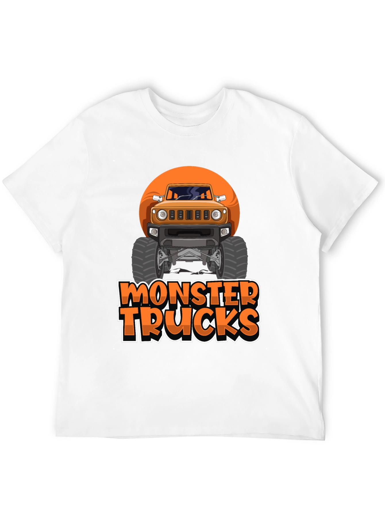 Black Monster Trucks Graphic Tee -  Black Crew Neck T-Shirt view 12
