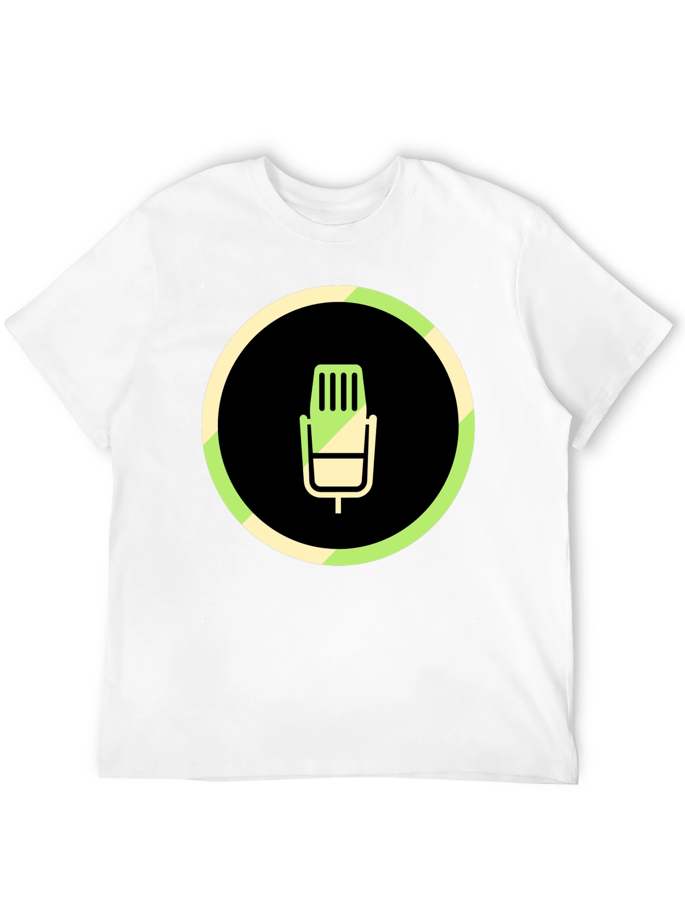 Black Microphone Graphic Black T-Shirt view 12