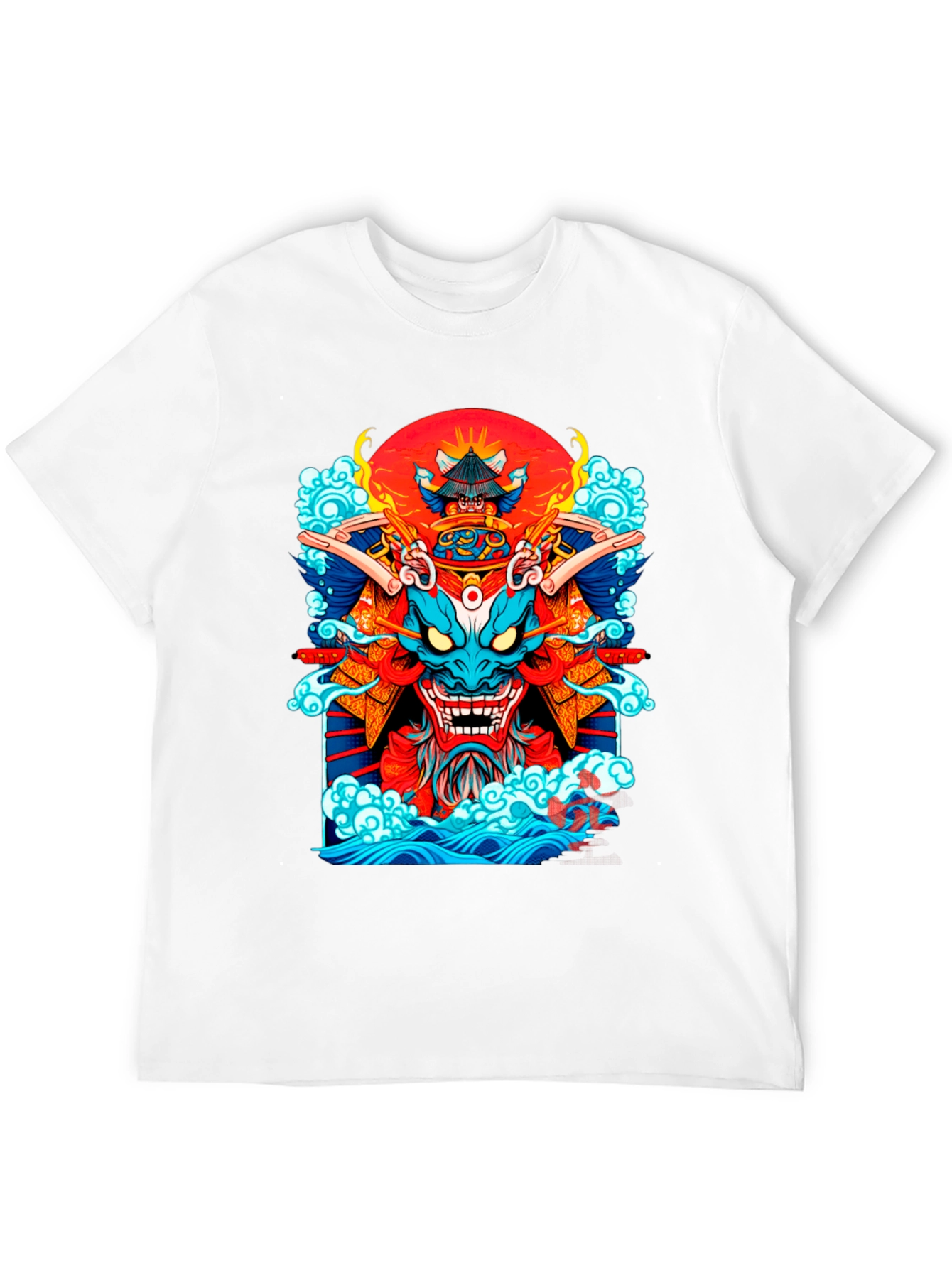 Black Samurai Dragon Graphic Black T-Shirt view 12