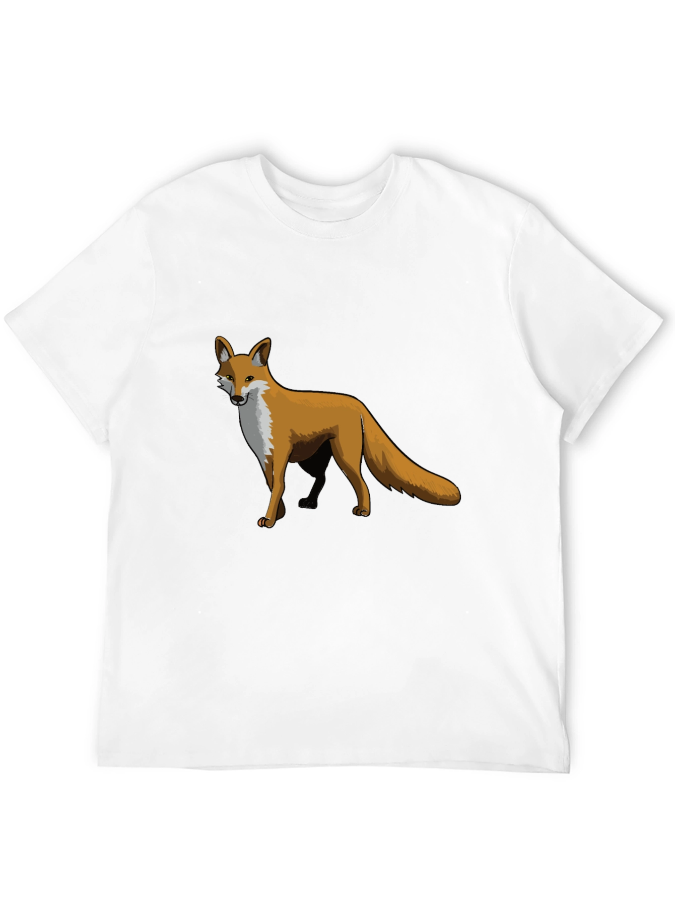 Black Fox Graphic Print Tee - Unique Animal Design T-Shirt view 12