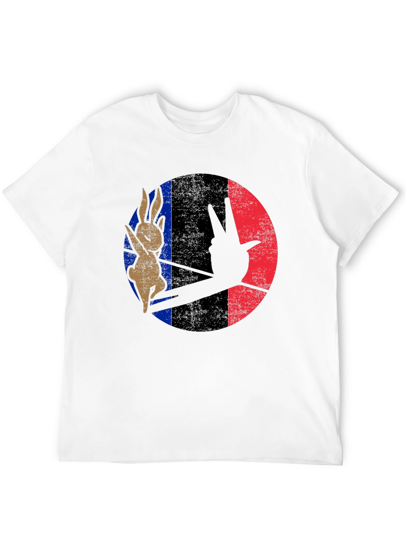 Black Retro Bunny Peace Sign Graphic Tee view 12