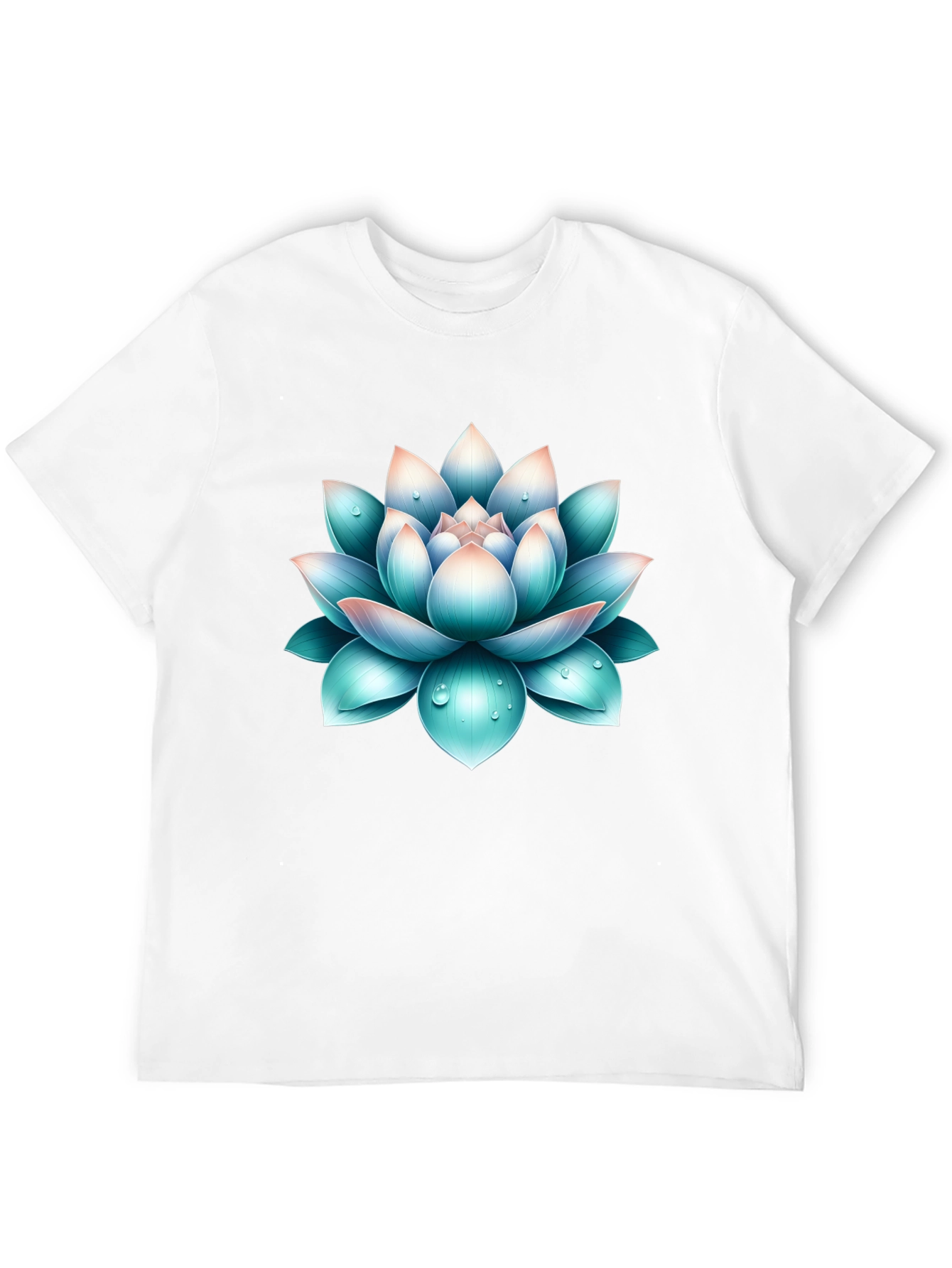 Black Lotus Flower Graphic Print Black T-Shirt view 12