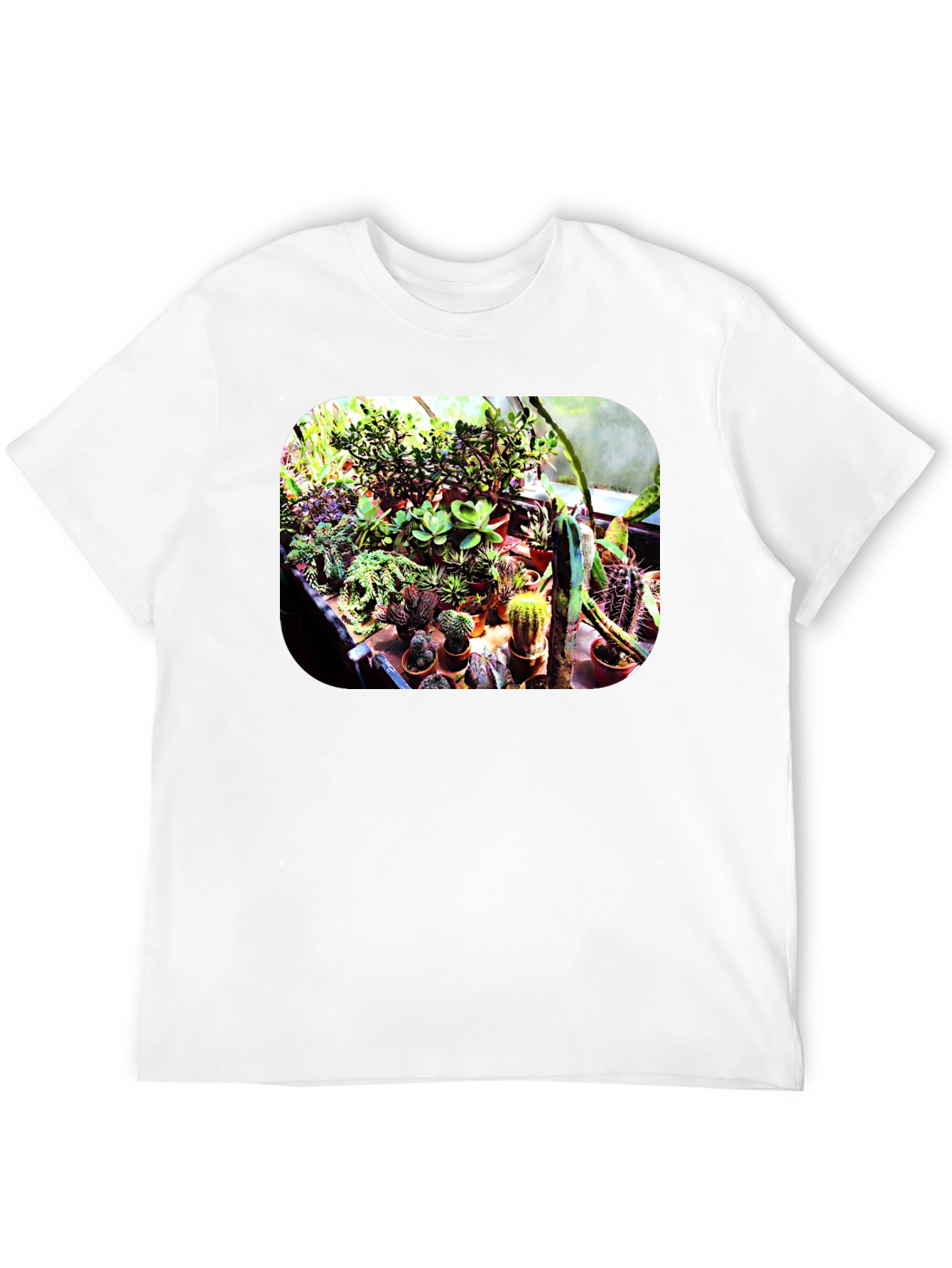 Black Trendy Cactus Garden T-Shirt - Unique Plant Lover Tee view 12