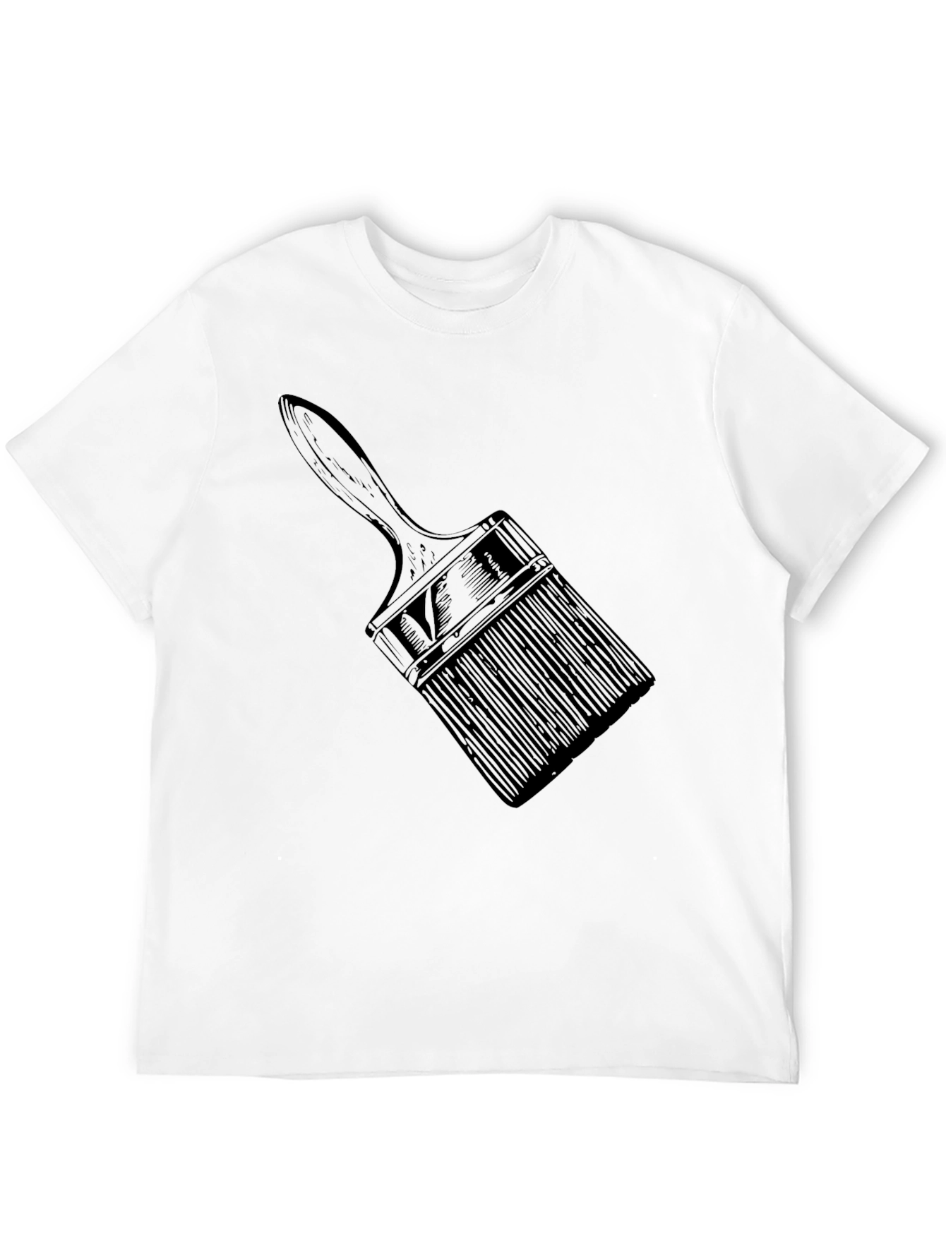 Black Paint Brush Graphic Tee - Artistic Black T-Shirt view 12