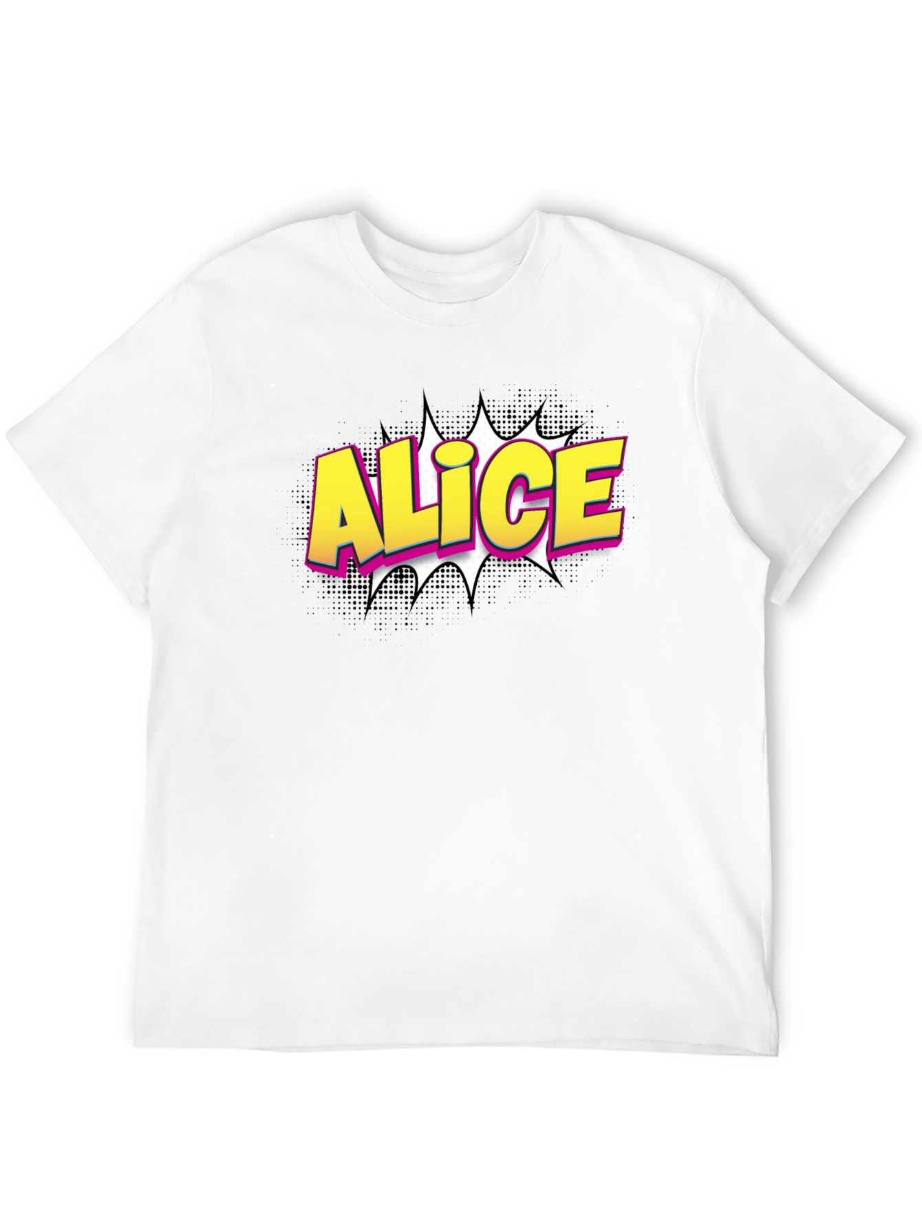 Black Alice Comic Style Graphic T-Shirt view 12