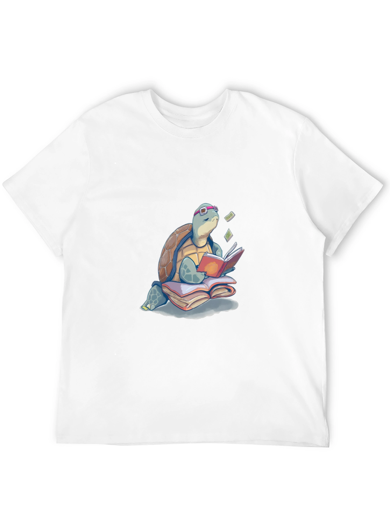 Black Turtle Reading Book T-Shirt view 12