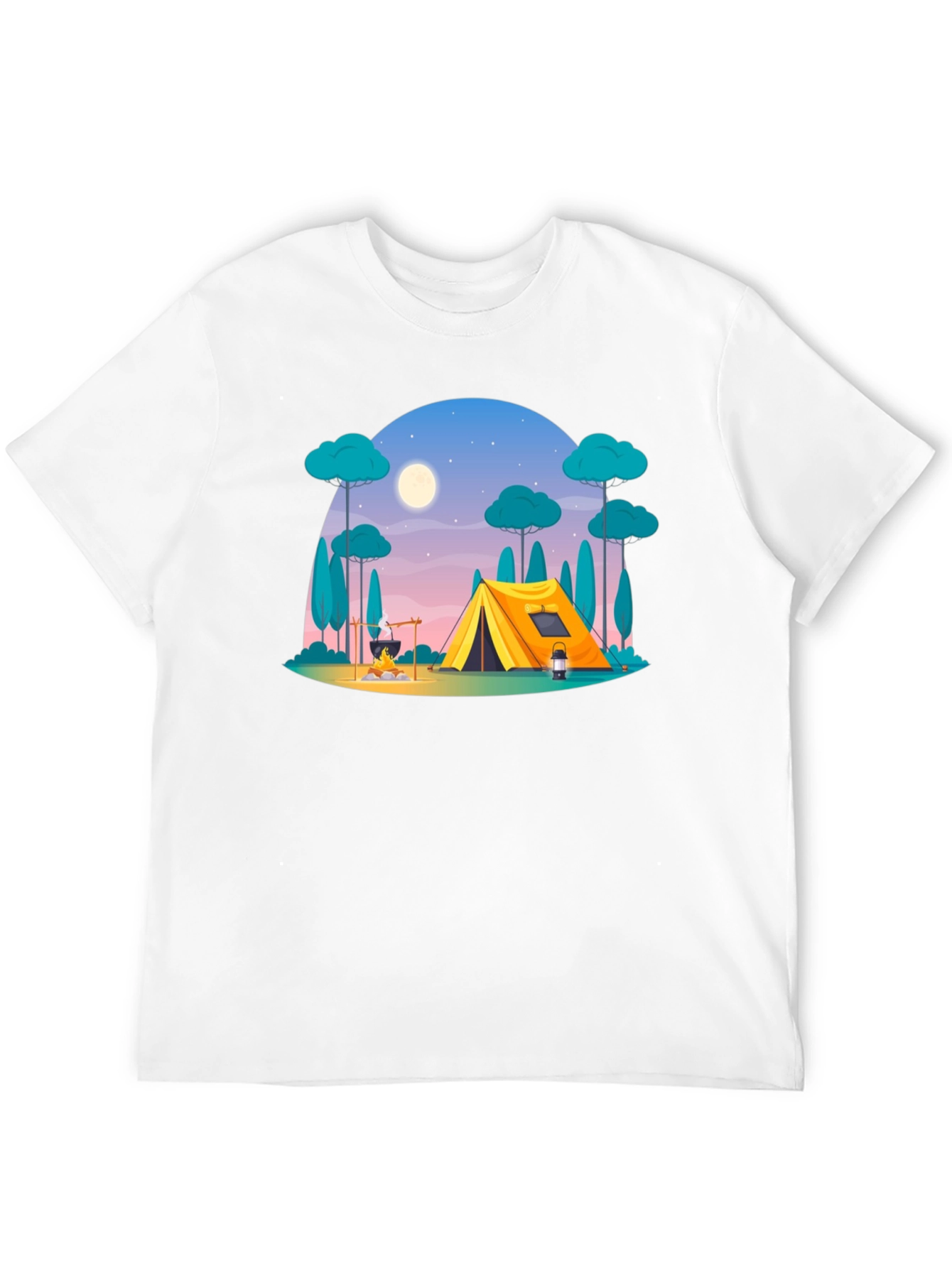 Black Camping Scene Graphic Tee - Outdoor Adventure Shirt view 12