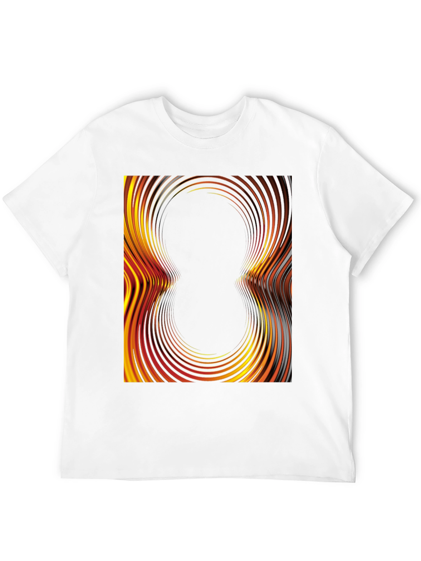 Black Abstract Swirl Graphic Tee - Black Cotton T-Shirt view 12